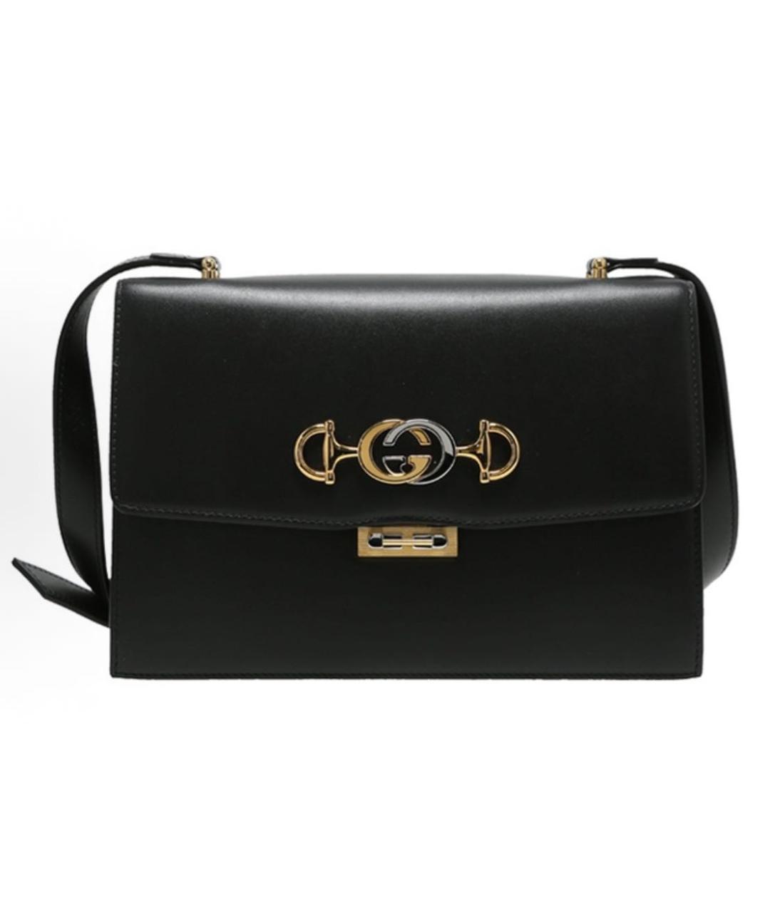 GUCCI Черная кожаная сумка через плечо, фото 6