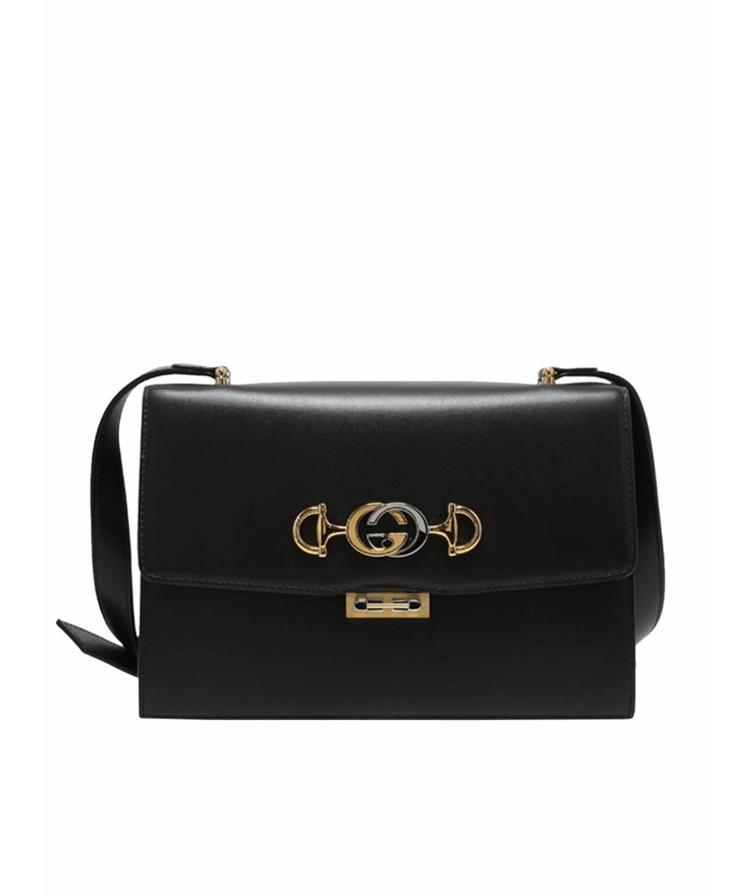 GUCCI Черная кожаная сумка через плечо, фото 1