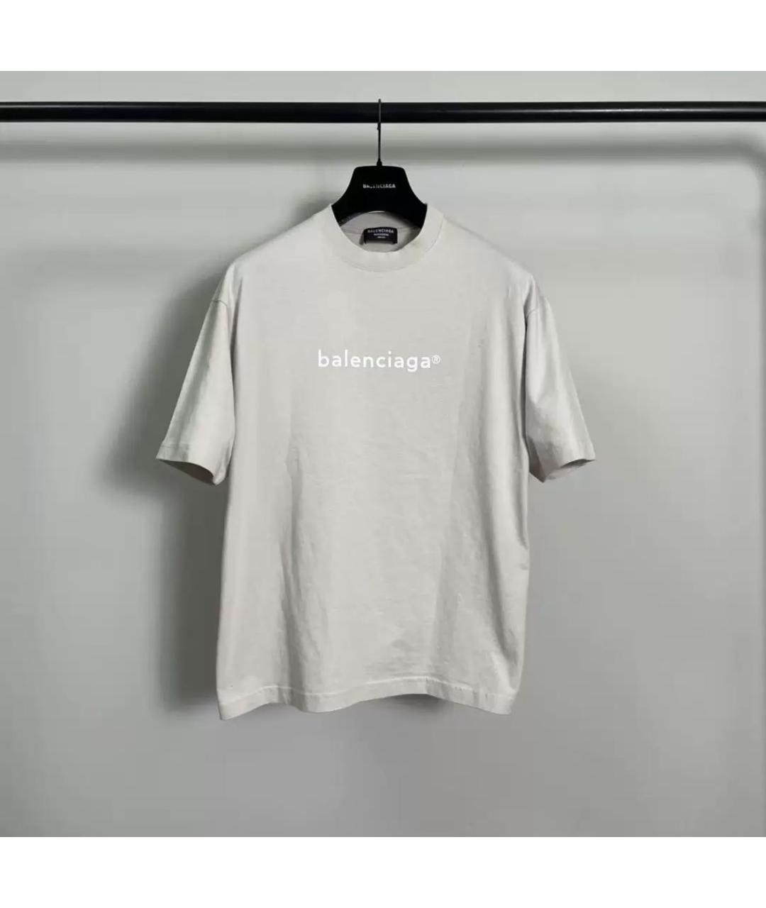 BALENCIAGA Белая хлопковая футболка, фото 2