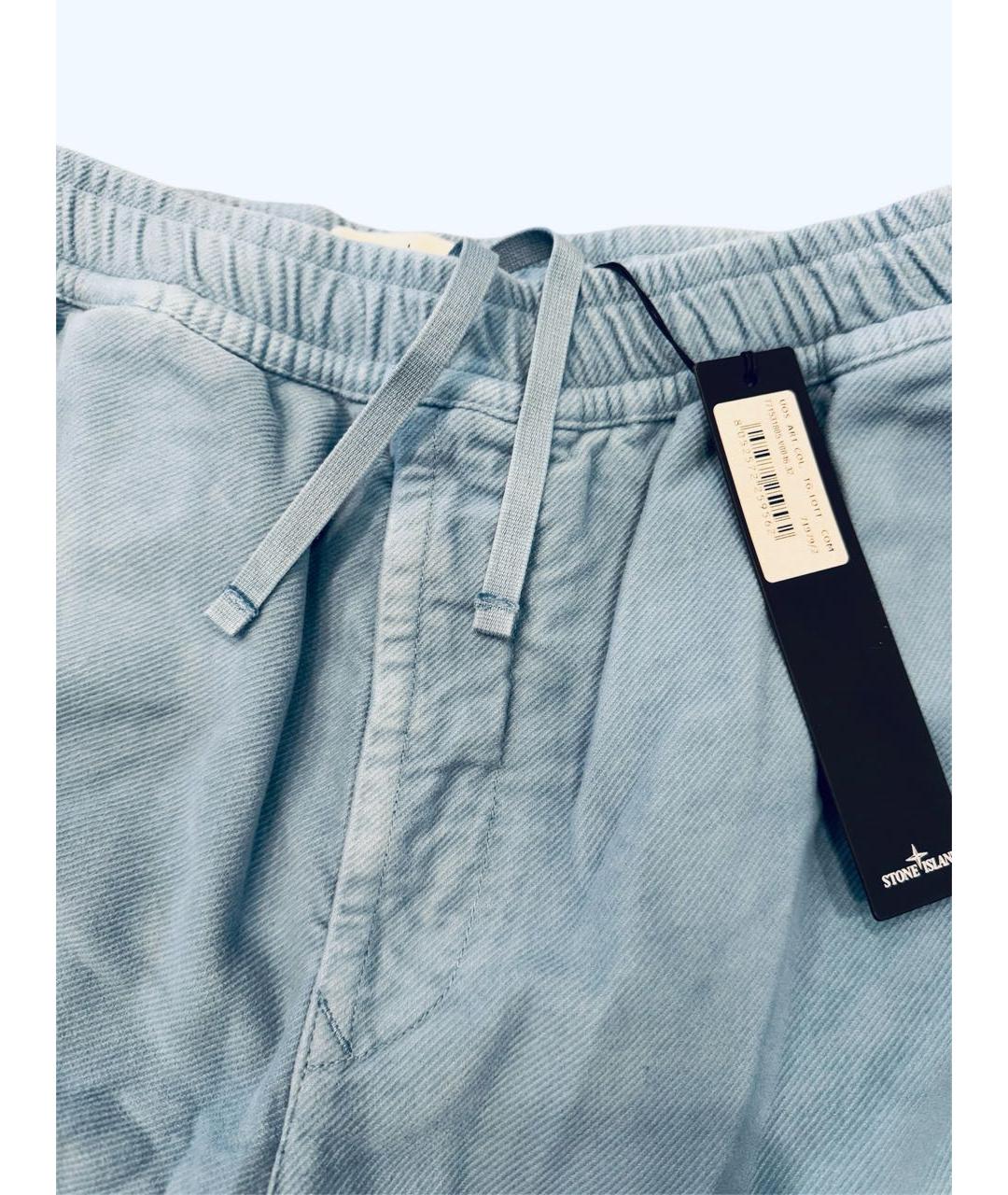 STONE ISLAND Голубые хлопковые брюки чинос, фото 2