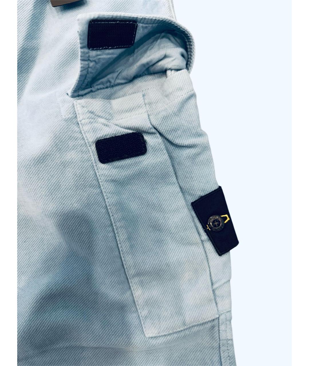 STONE ISLAND Голубые хлопковые брюки чинос, фото 3