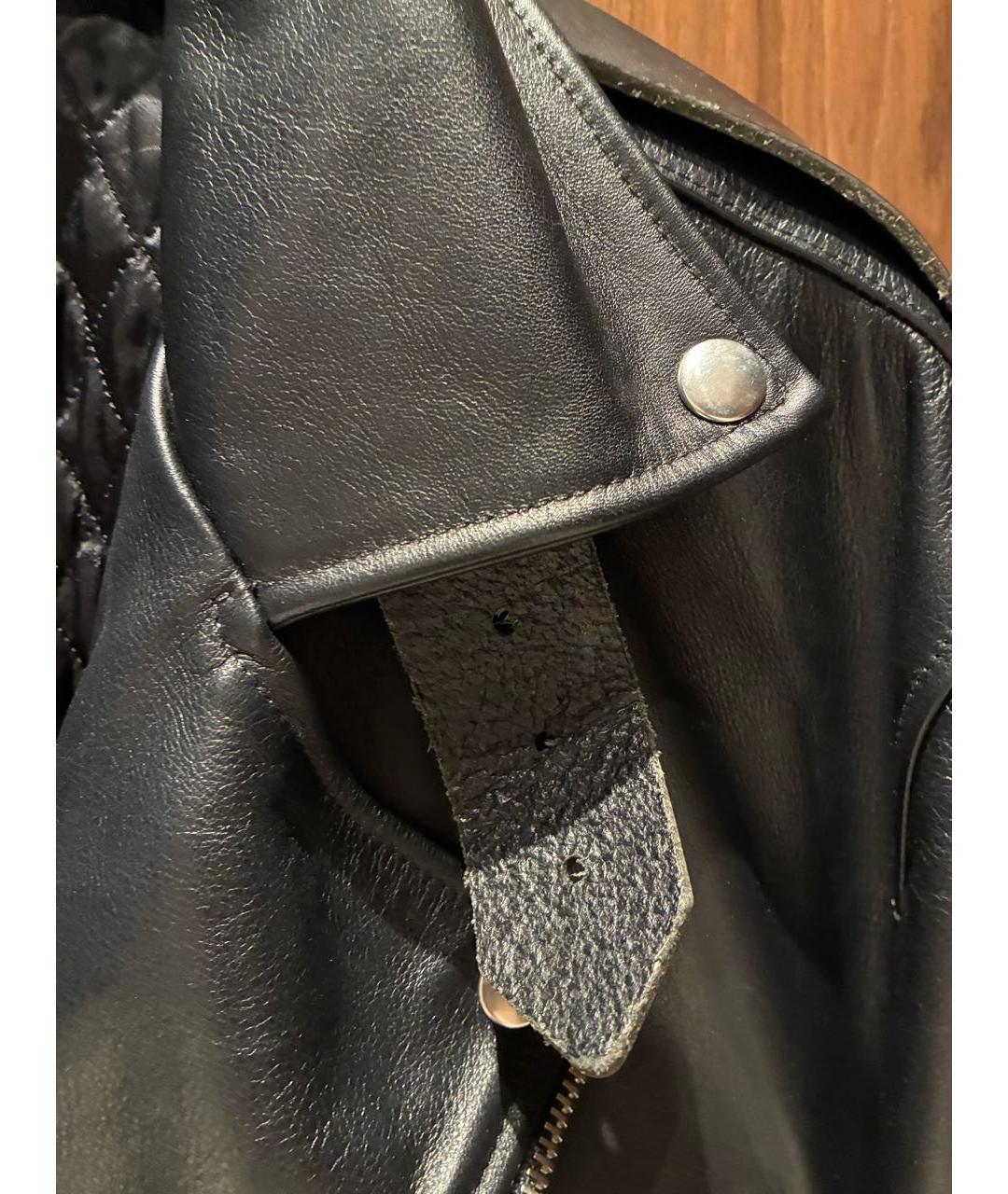 VETEMENTS Черная кожаная куртка, фото 4