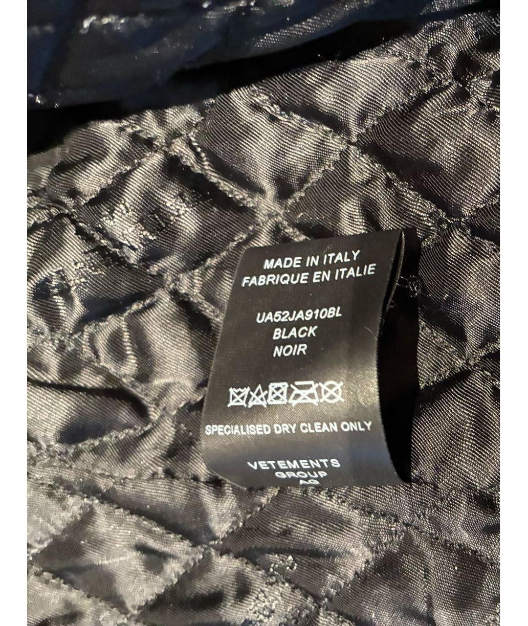 VETEMENTS Черная кожаная куртка, фото 8