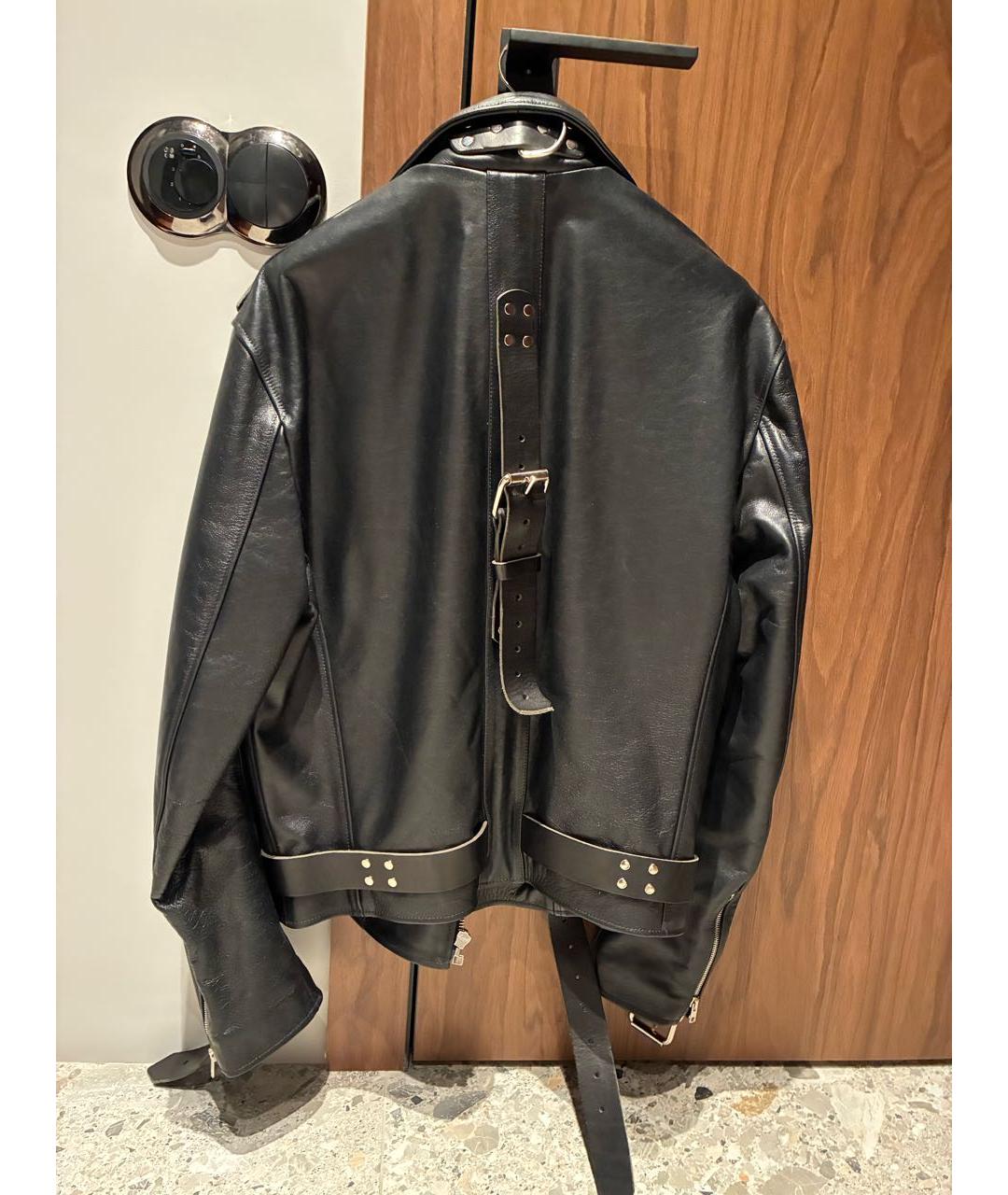 VETEMENTS Черная кожаная куртка, фото 2
