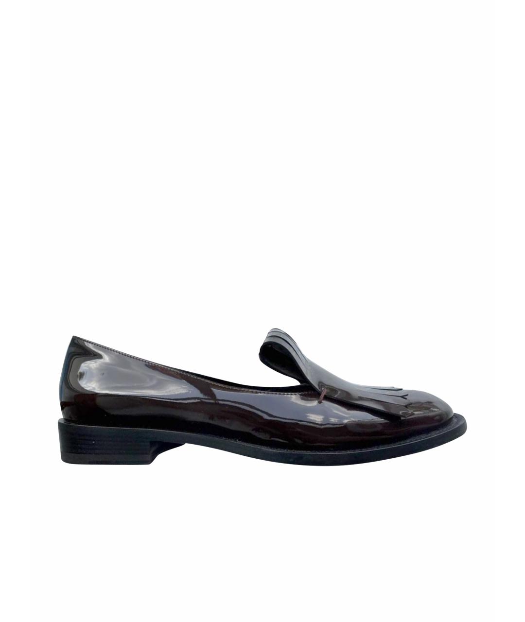 MAX MARA Бордовые лоферы из лакированной кожи, фото 1