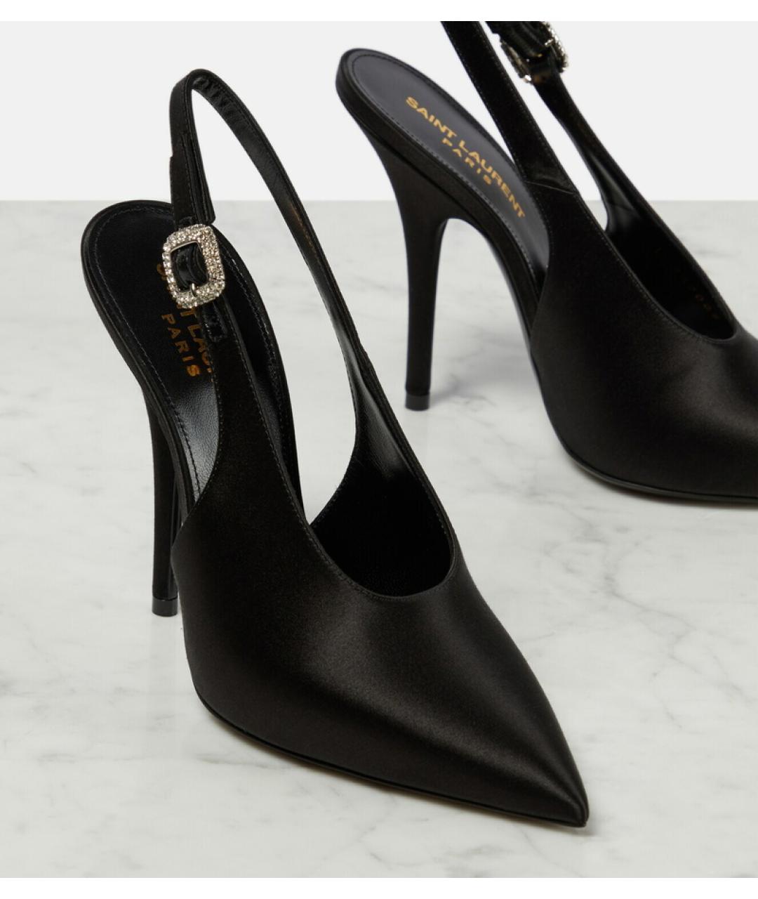 SAINT LAURENT Черные мюли, фото 3