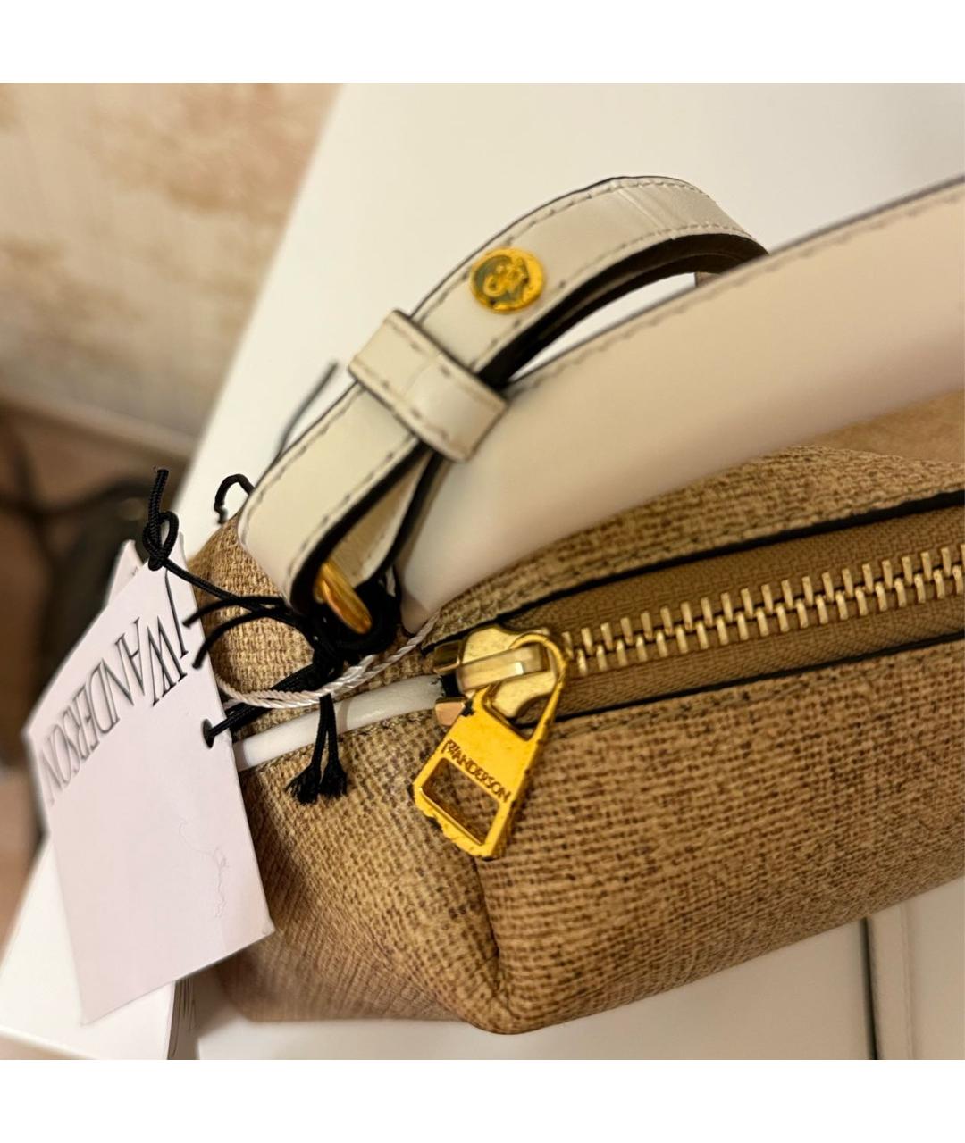 J.W.ANDERSON Бежевая кожаная сумка через плечо, фото 4