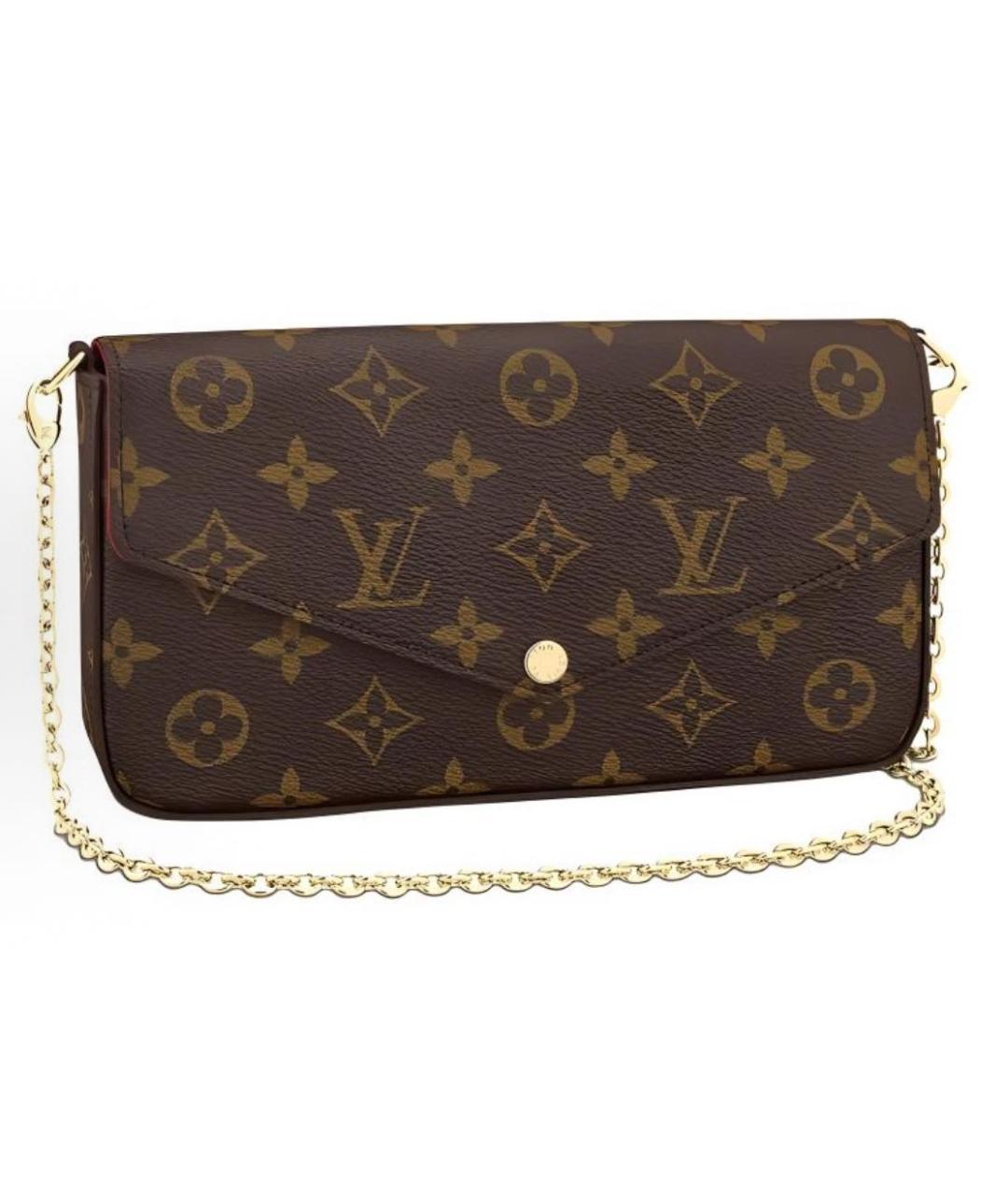 LOUIS VUITTON Коричневая кожаная сумка через плечо, фото 5