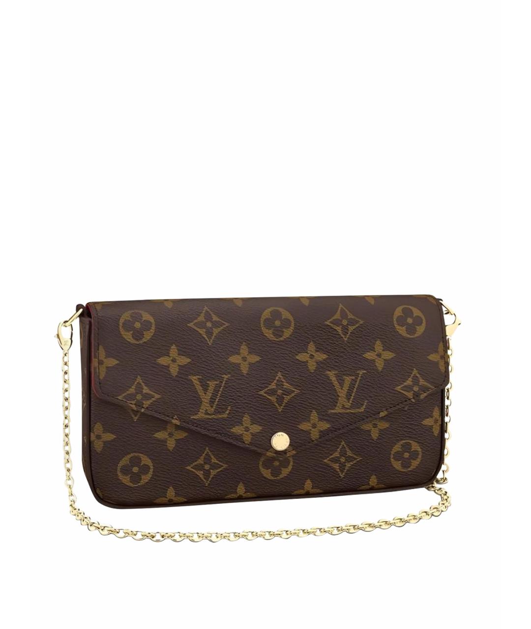LOUIS VUITTON Коричневая кожаная сумка через плечо, фото 1