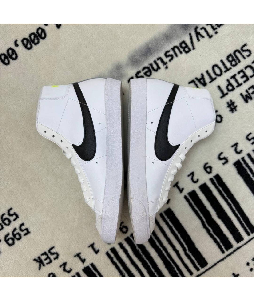 NIKE Белые кожаные высокие кроссовки / кеды, фото 3