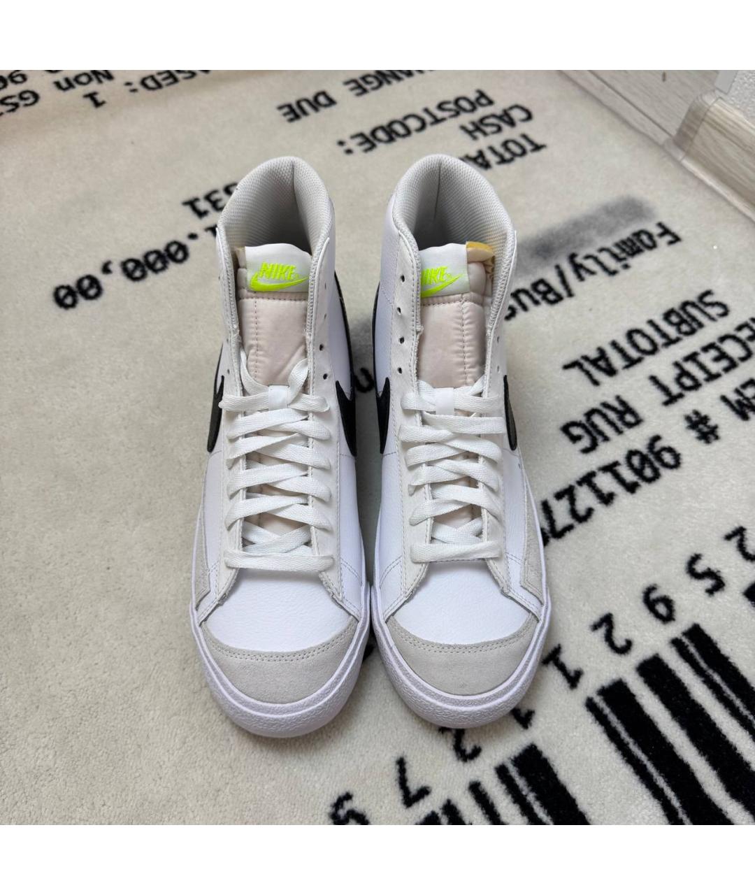 NIKE Белые кожаные высокие кроссовки / кеды, фото 2