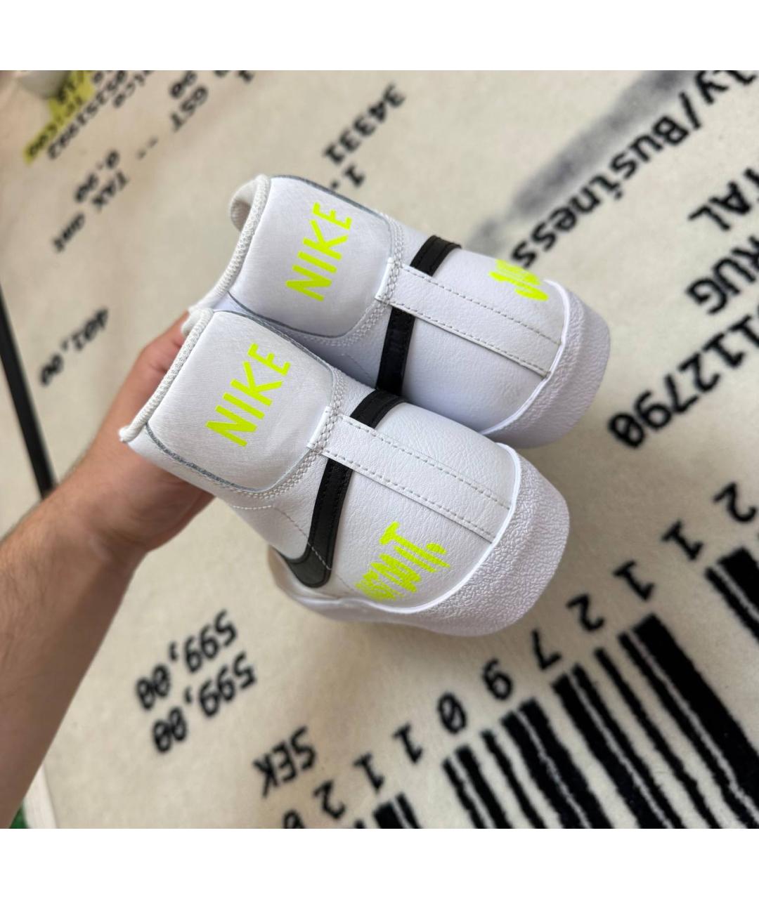 NIKE Белые кожаные высокие кроссовки / кеды, фото 4