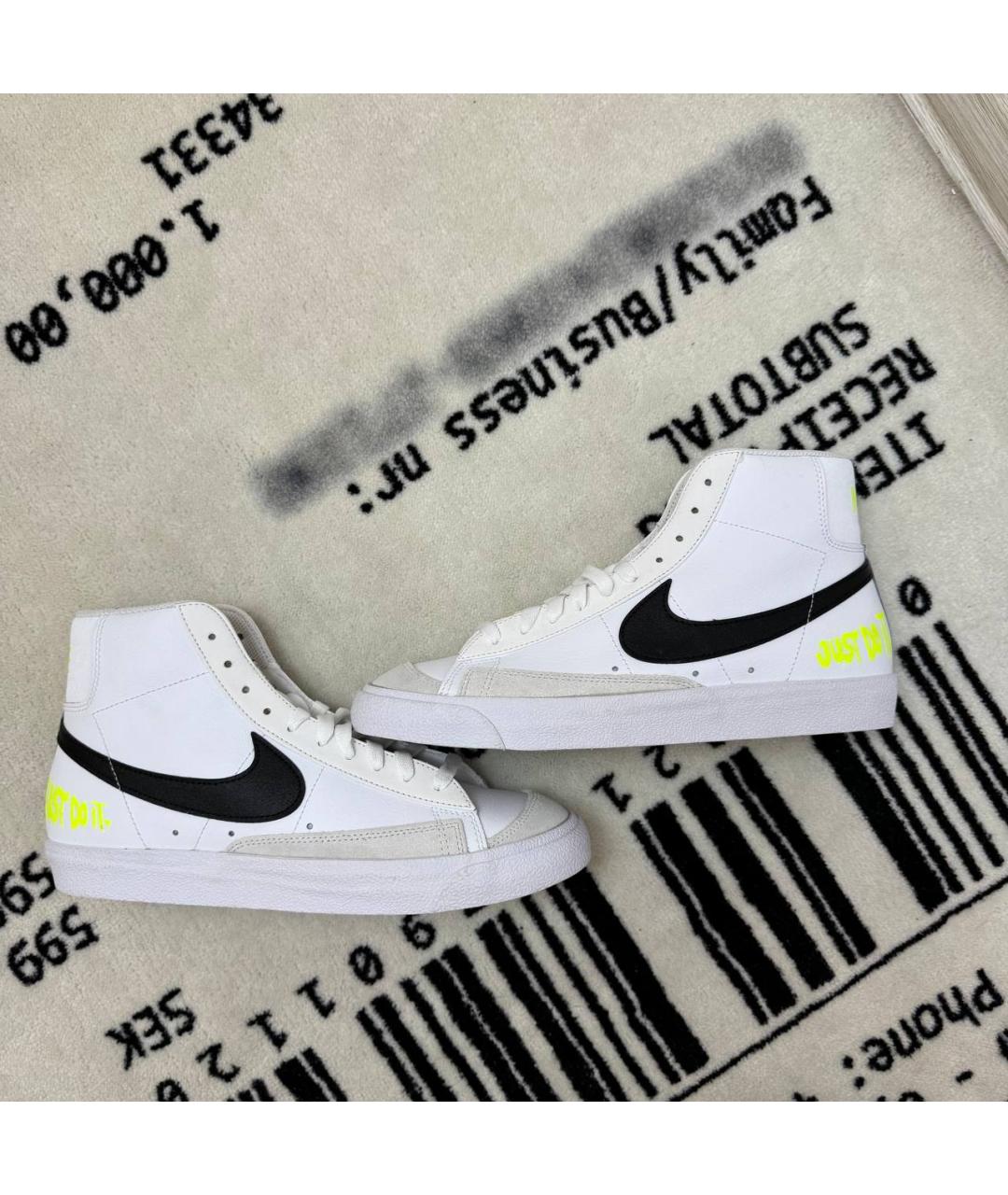 NIKE Белые кожаные высокие кроссовки / кеды, фото 6