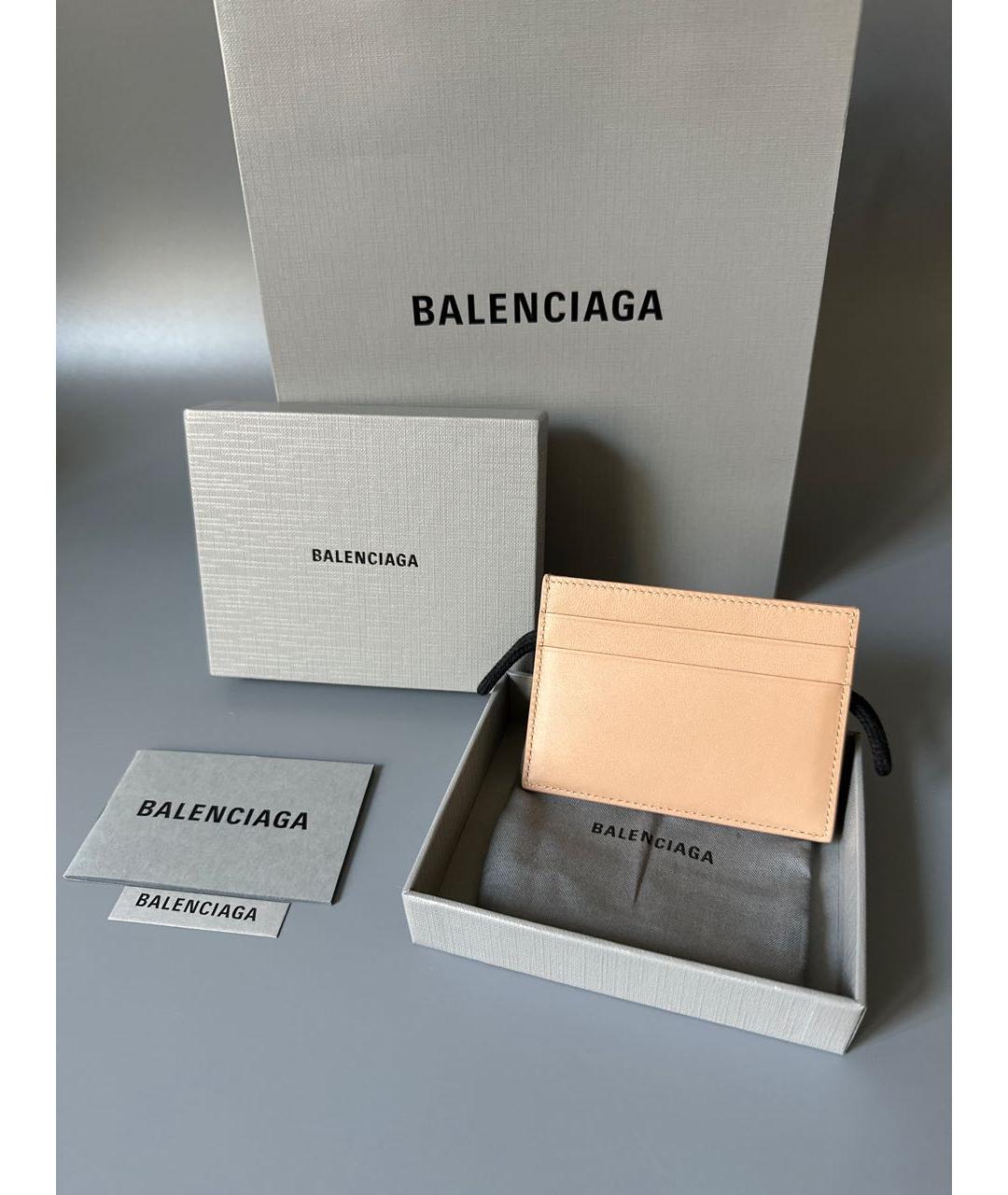 BALENCIAGA Бежевый кожаный кардхолдер, фото 8