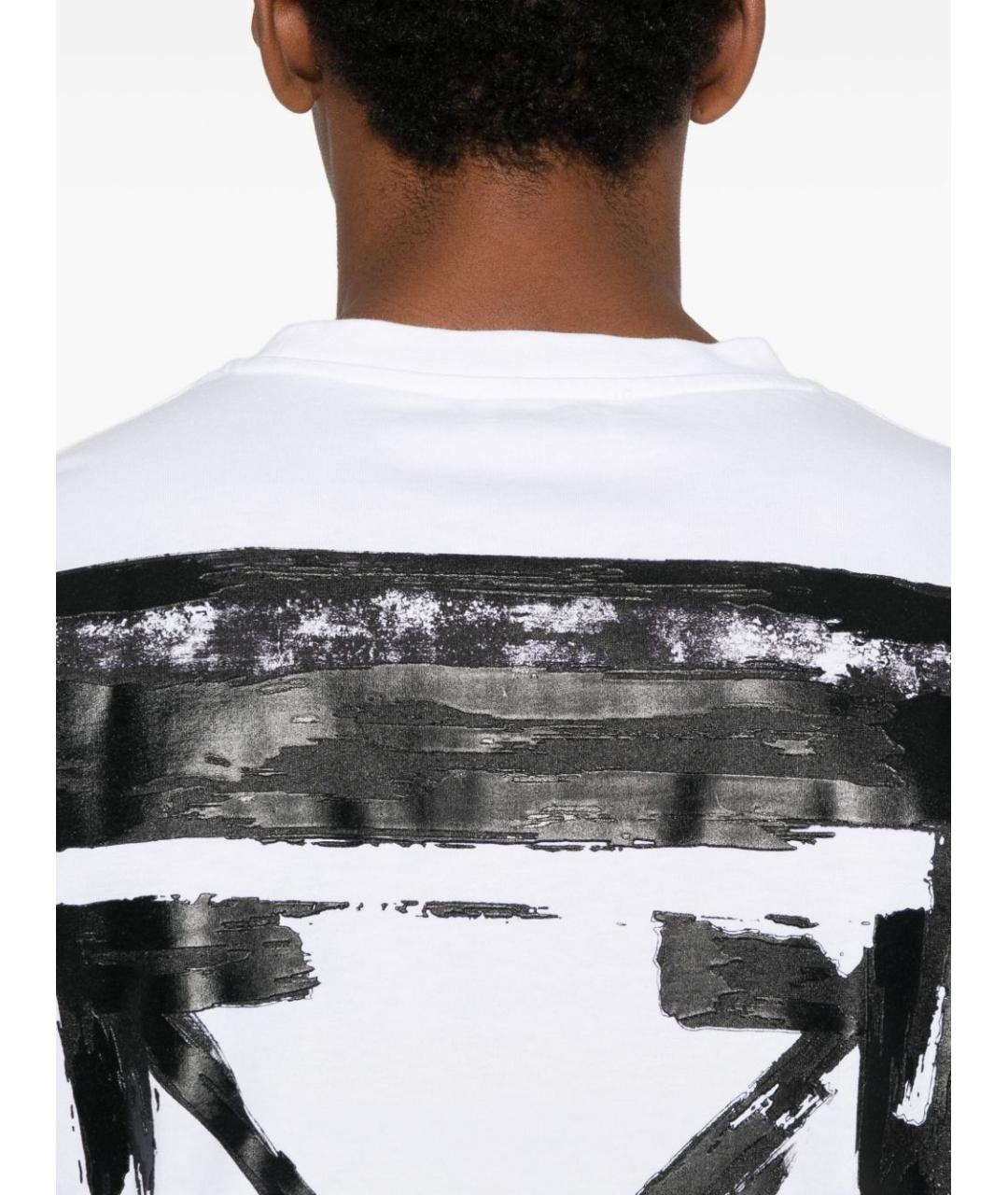 OFF-WHITE Белая хлопковая футболка, фото 4