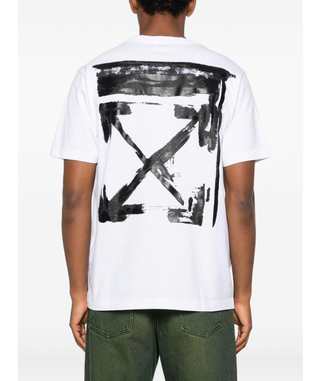 OFF-WHITE Белая хлопковая футболка, фото 2