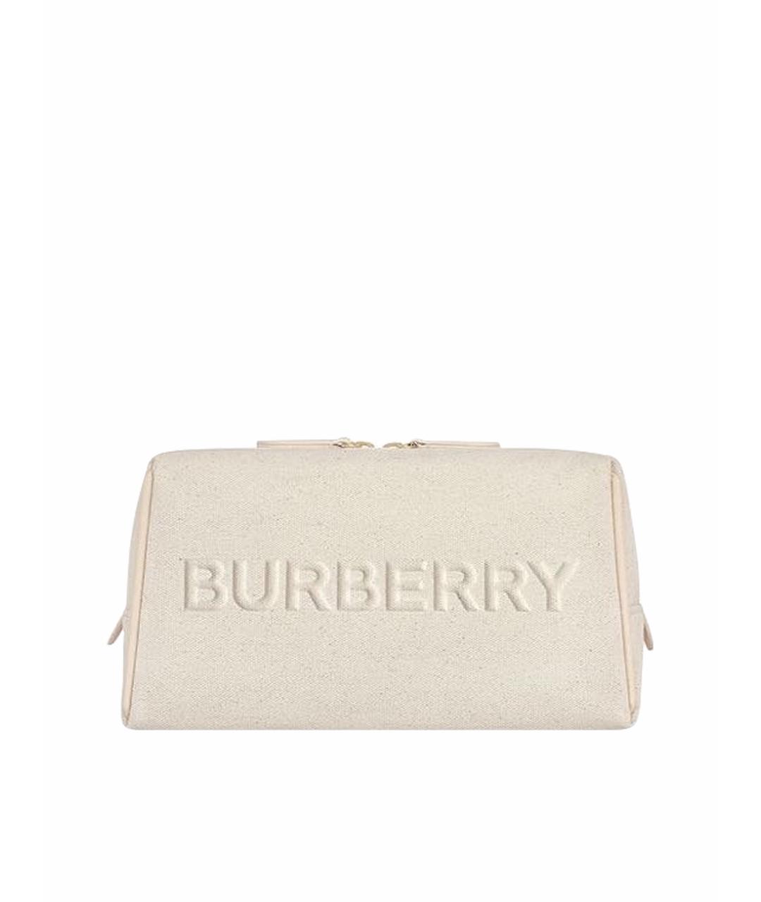 BURBERRY Бежевая хлопковая косметичка, фото 1