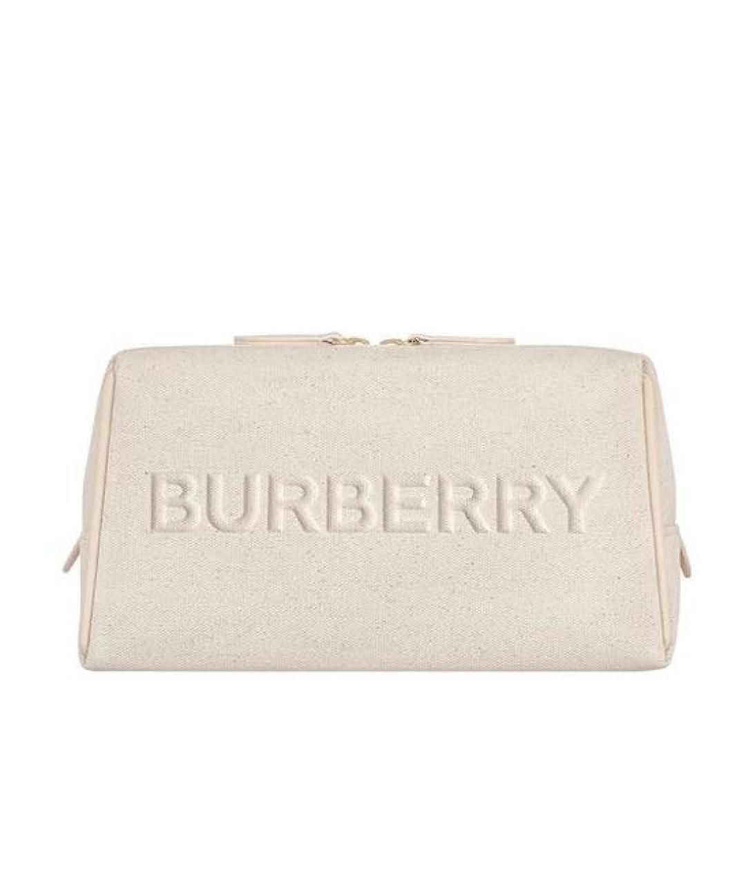 BURBERRY Бежевая хлопковая косметичка, фото 5