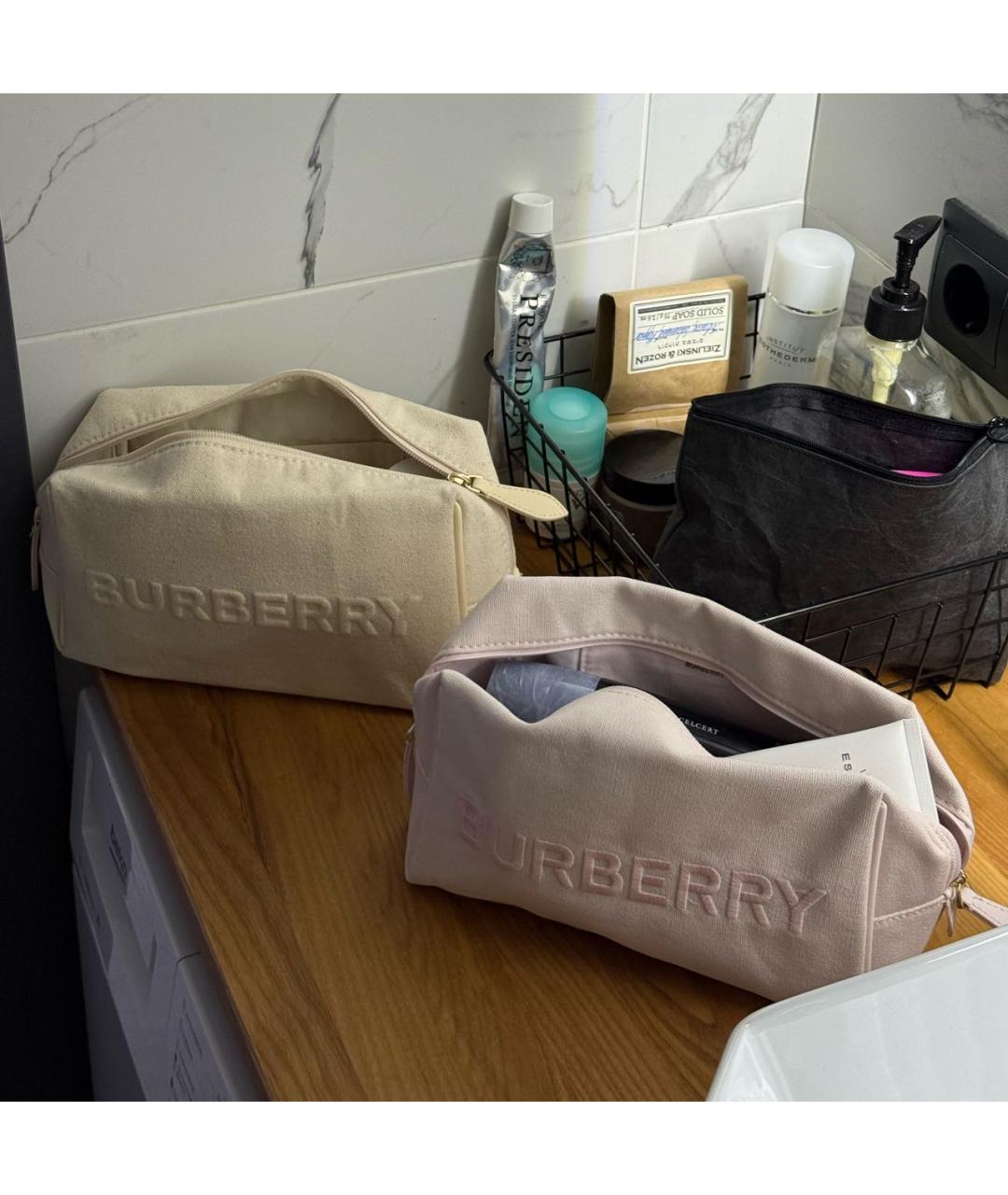 BURBERRY Розовая хлопковая косметичка, фото 2