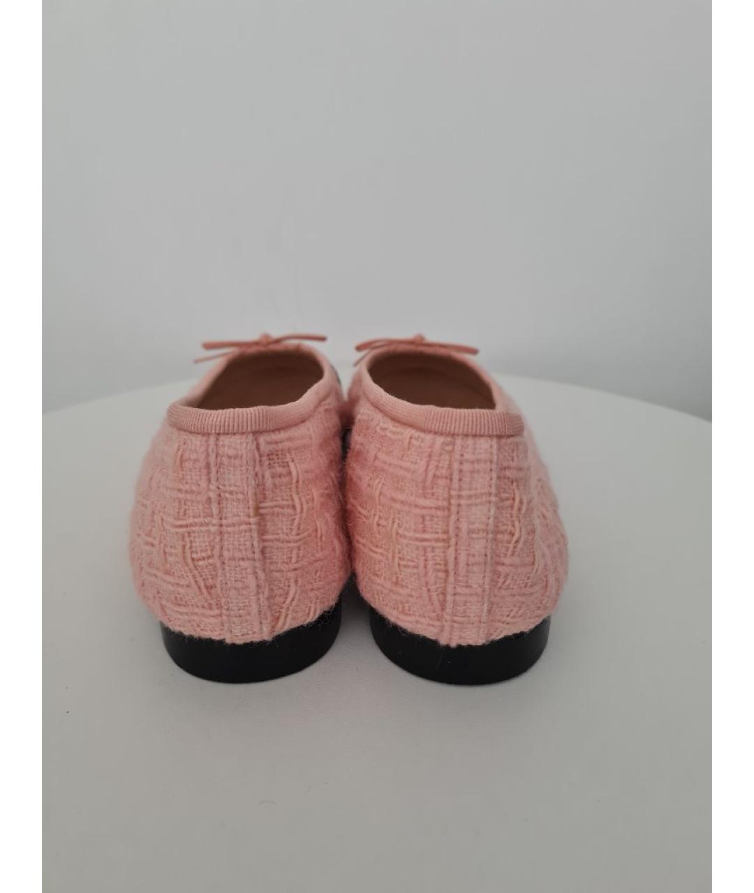CHANEL Розовые текстильные балетки, фото 4