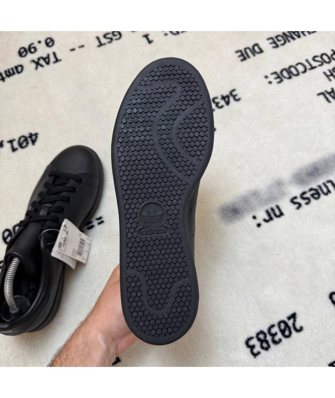 ADIDAS Черные кожаные низкие кроссовки / кеды, фото 4