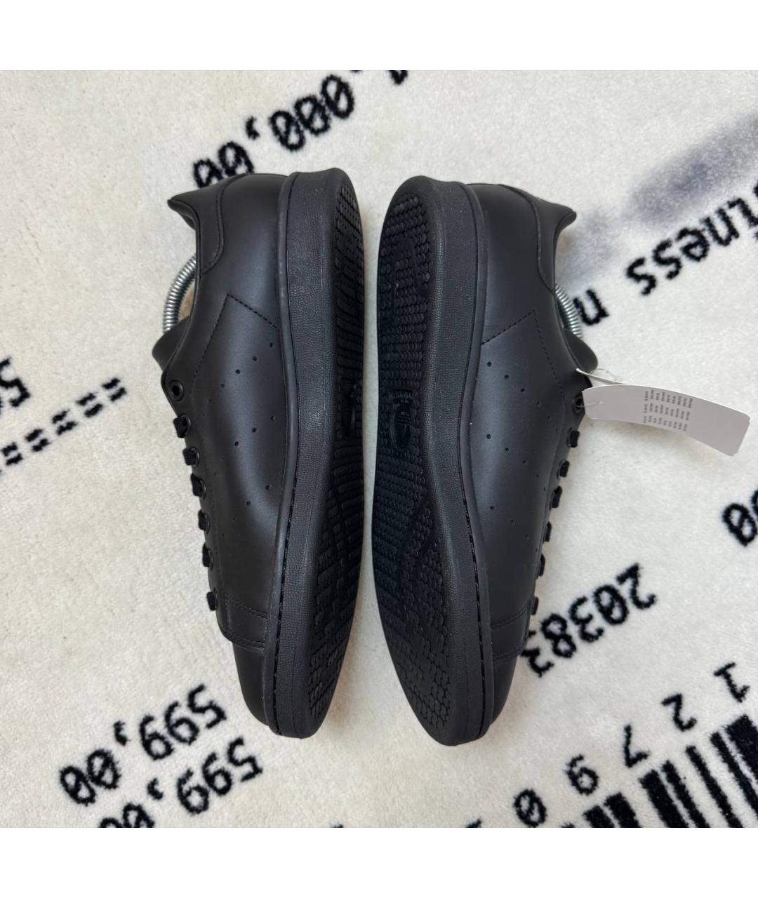 ADIDAS Черные кожаные низкие кроссовки / кеды, фото 3