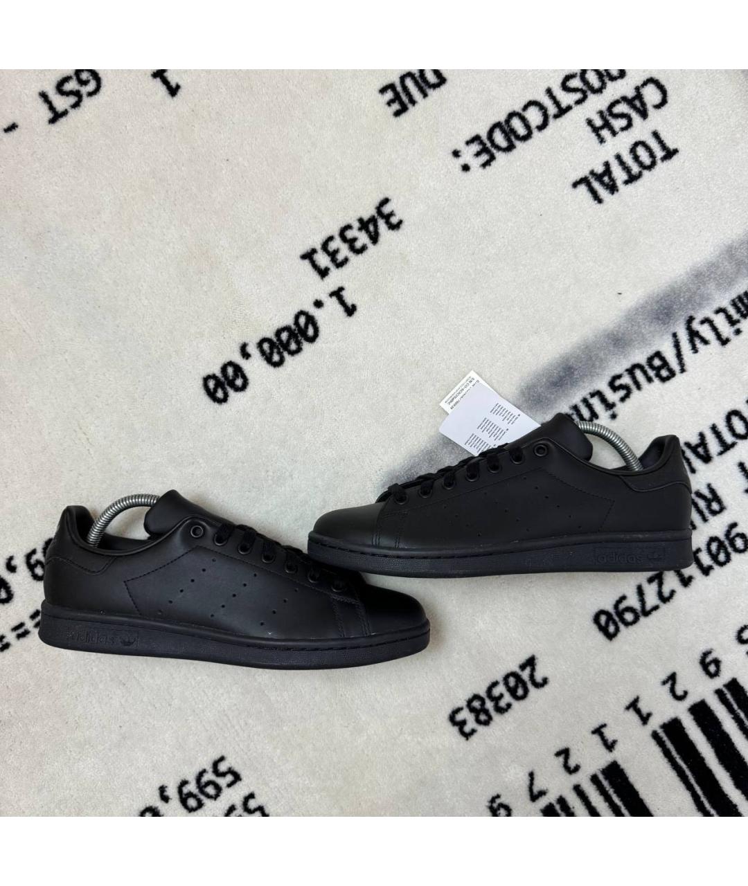 ADIDAS Черные кожаные низкие кроссовки / кеды, фото 5