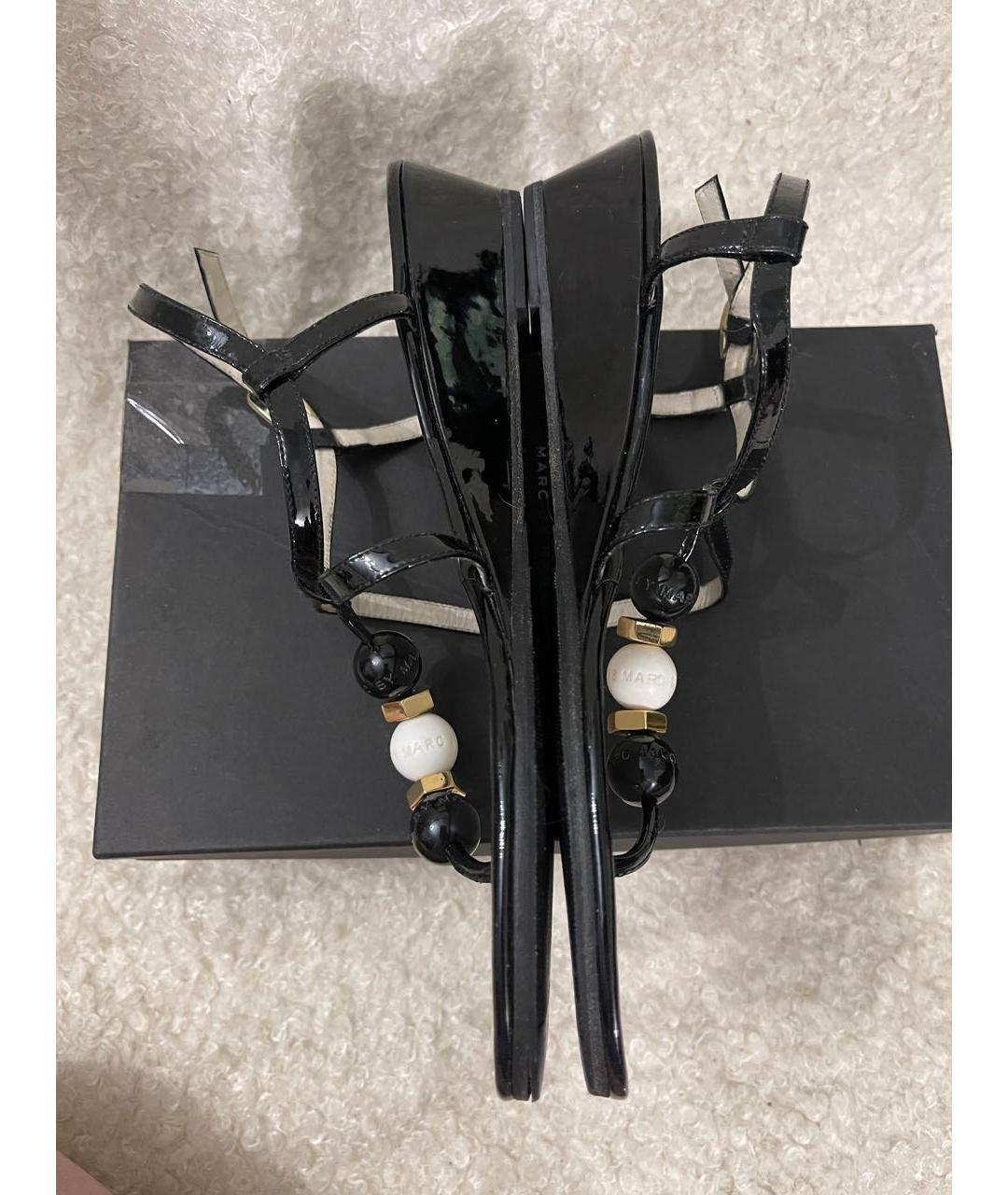 MARC BY MARC JACOBS Черные босоножки из лакированной кожи, фото 4