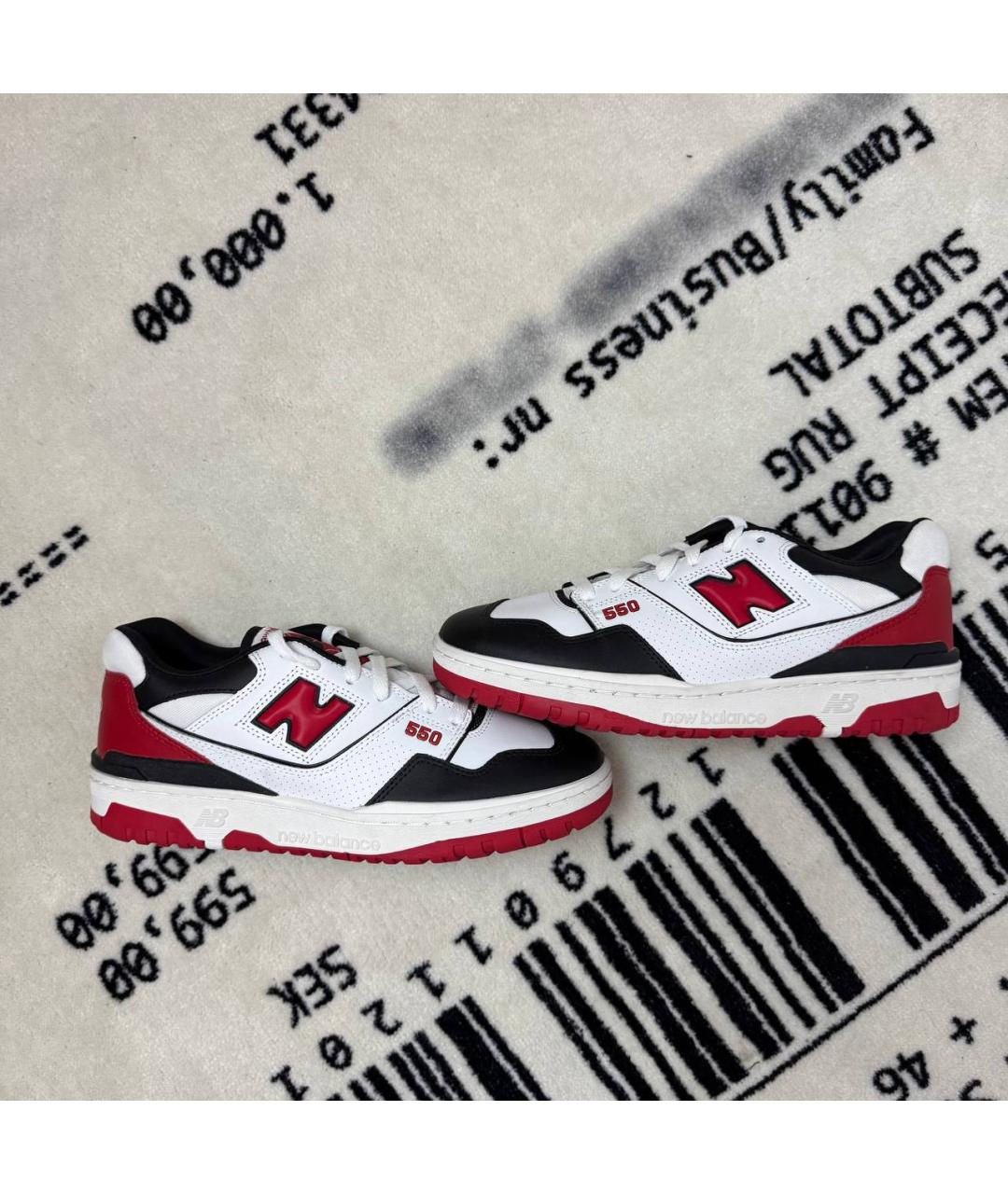 NEW BALANCE Красные кожаные низкие кроссовки / кеды, фото 6