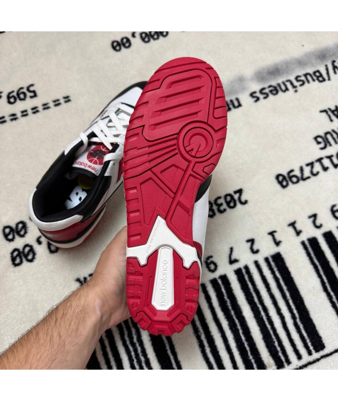 NEW BALANCE Красные кожаные низкие кроссовки / кеды, фото 5