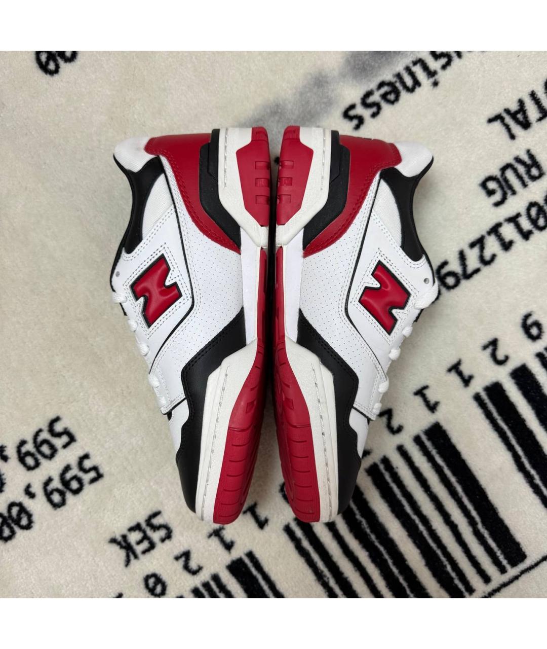 NEW BALANCE Красные кожаные низкие кроссовки / кеды, фото 3