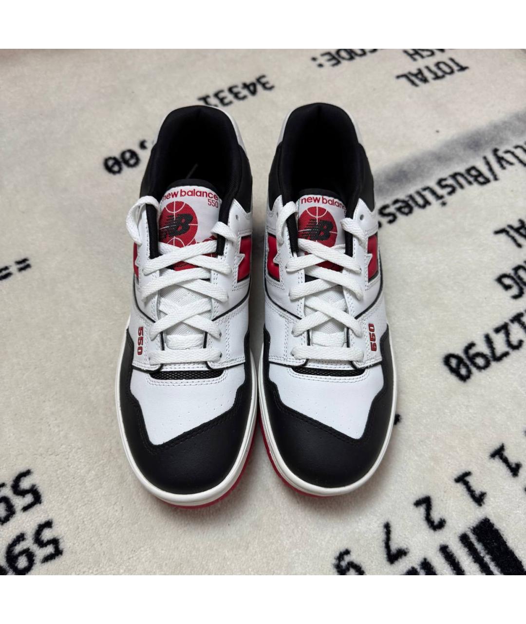 NEW BALANCE Красные кожаные низкие кроссовки / кеды, фото 2