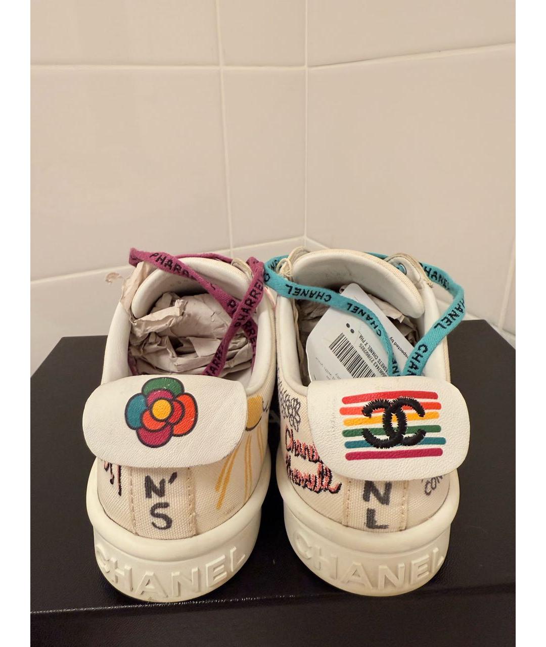 CHANEL Белые текстильные кеды, фото 3