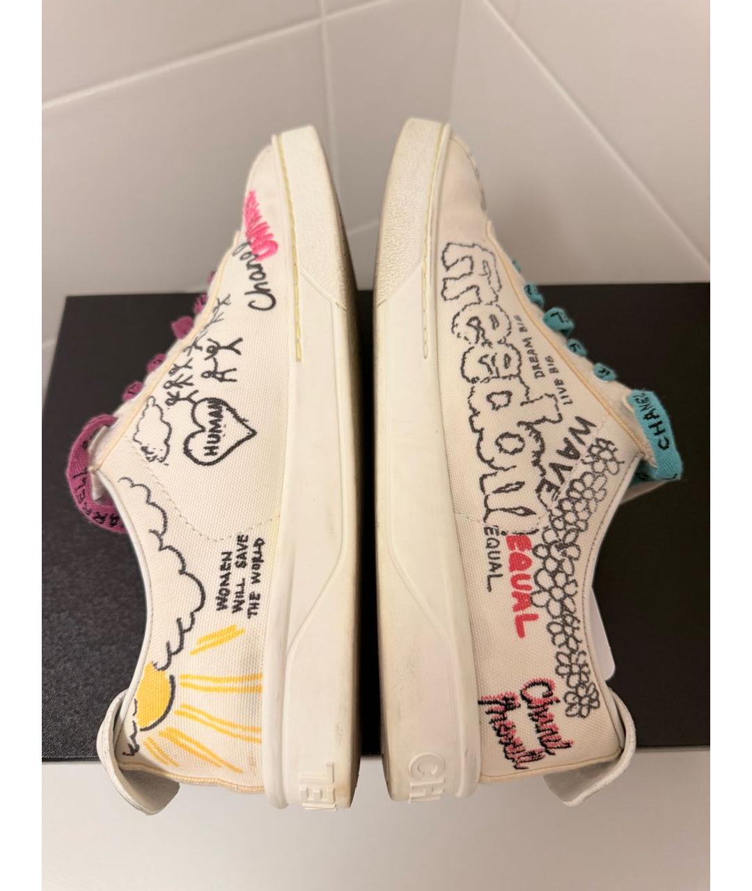 CHANEL Белые текстильные кеды, фото 4