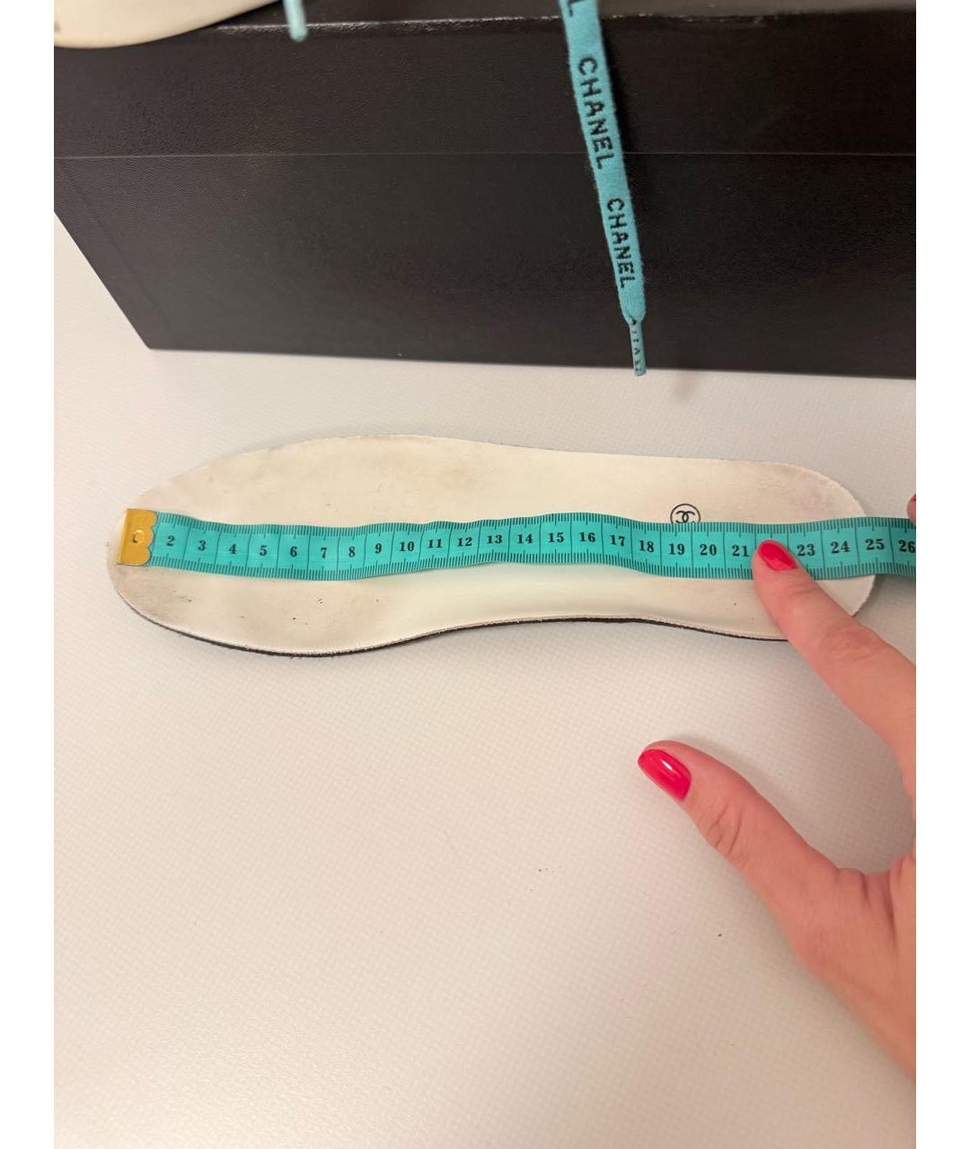 CHANEL Белые текстильные кеды, фото 5