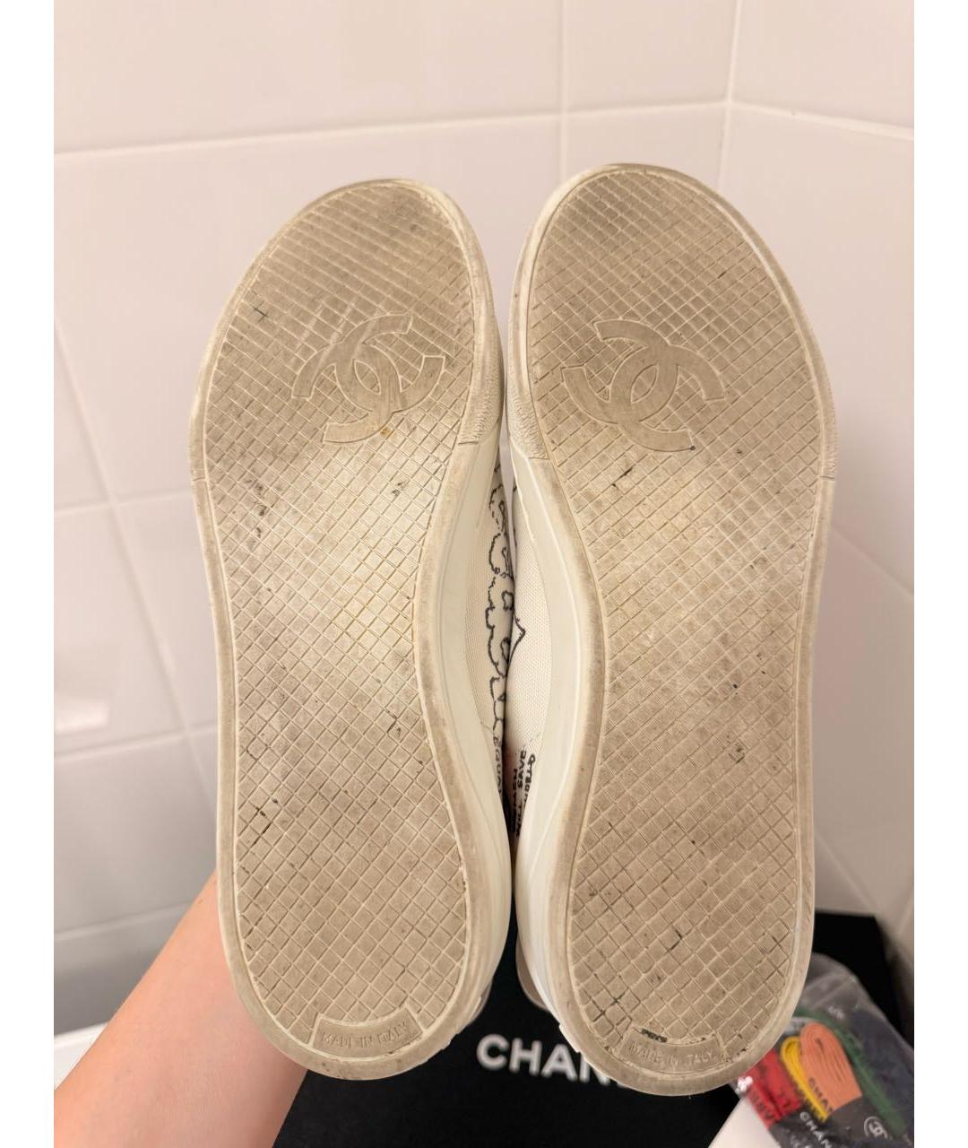 CHANEL Белые текстильные кеды, фото 6