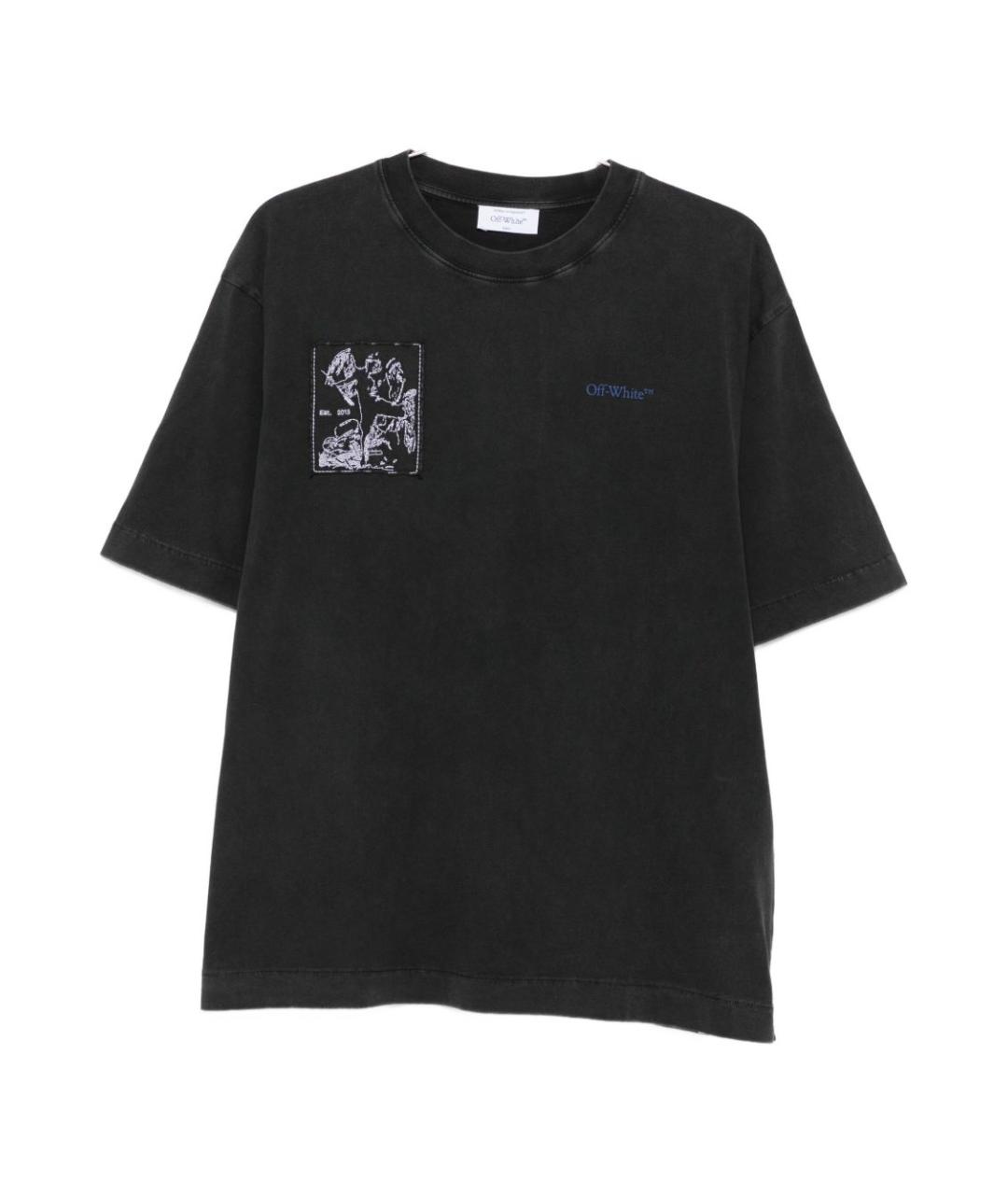 OFF-WHITE Черная хлопковая футболка, фото 1