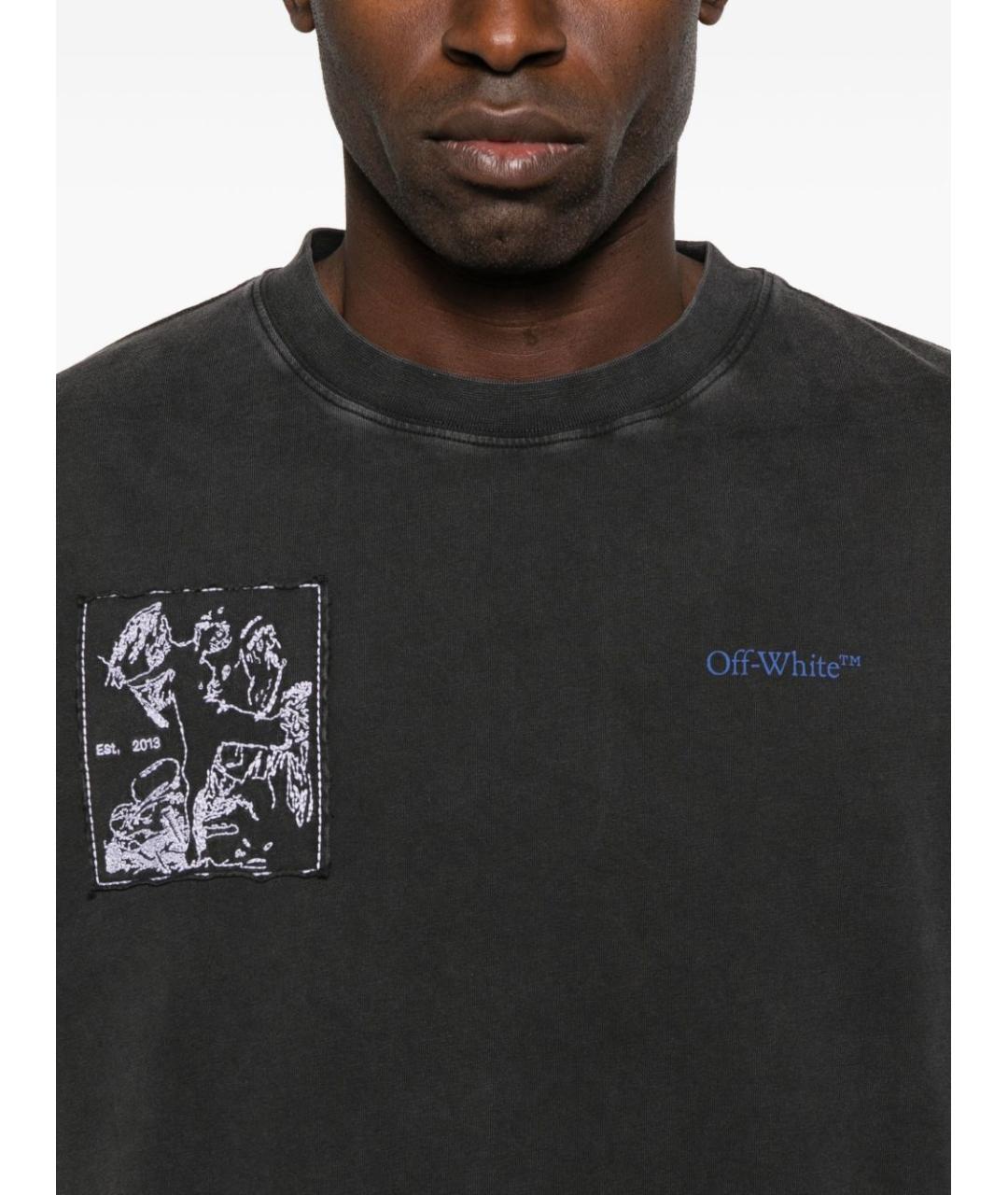 OFF-WHITE Черная хлопковая футболка, фото 4