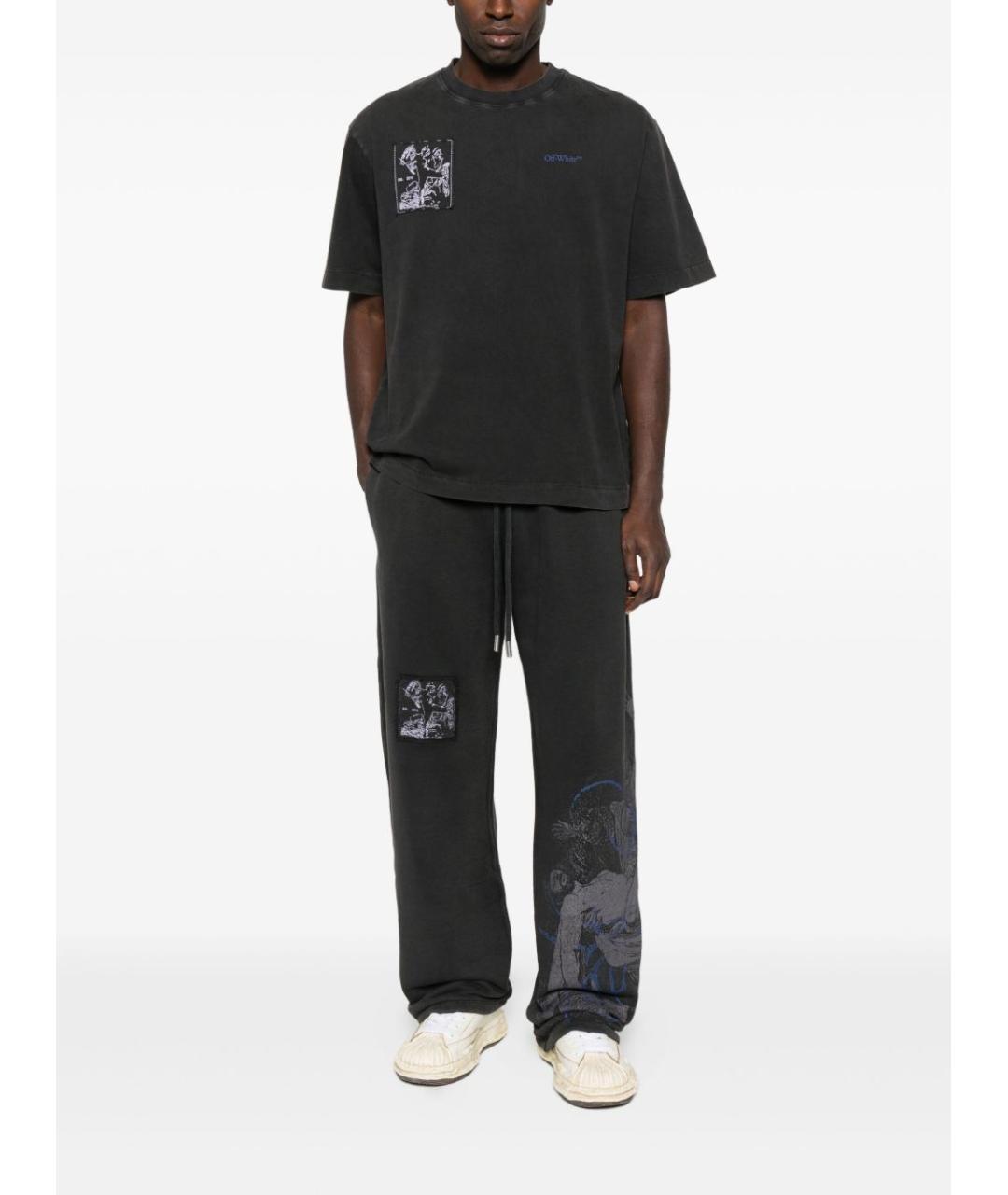 OFF-WHITE Черная хлопковая футболка, фото 3