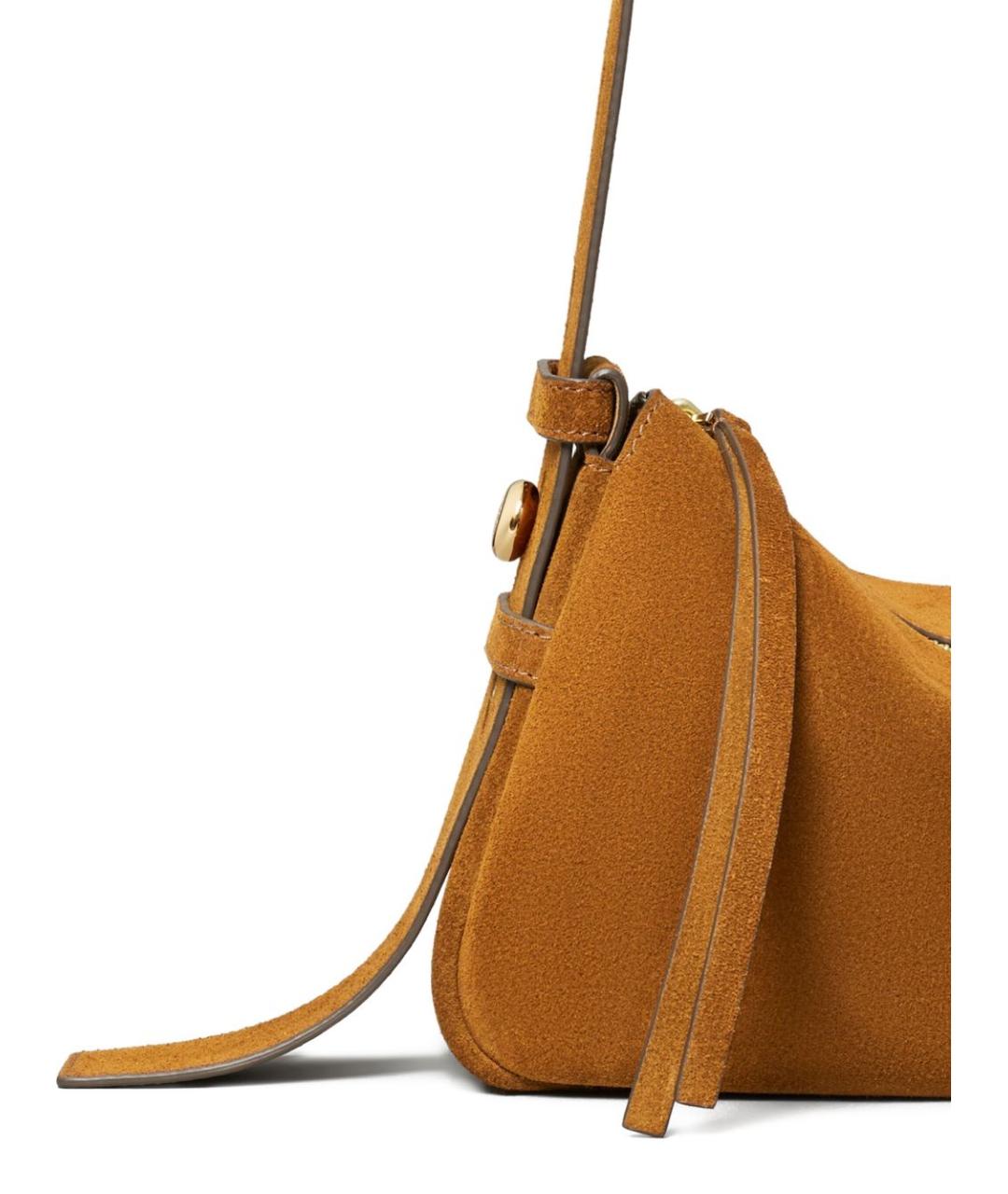 TORY BURCH Коричневая замшевая сумка через плечо, фото 4