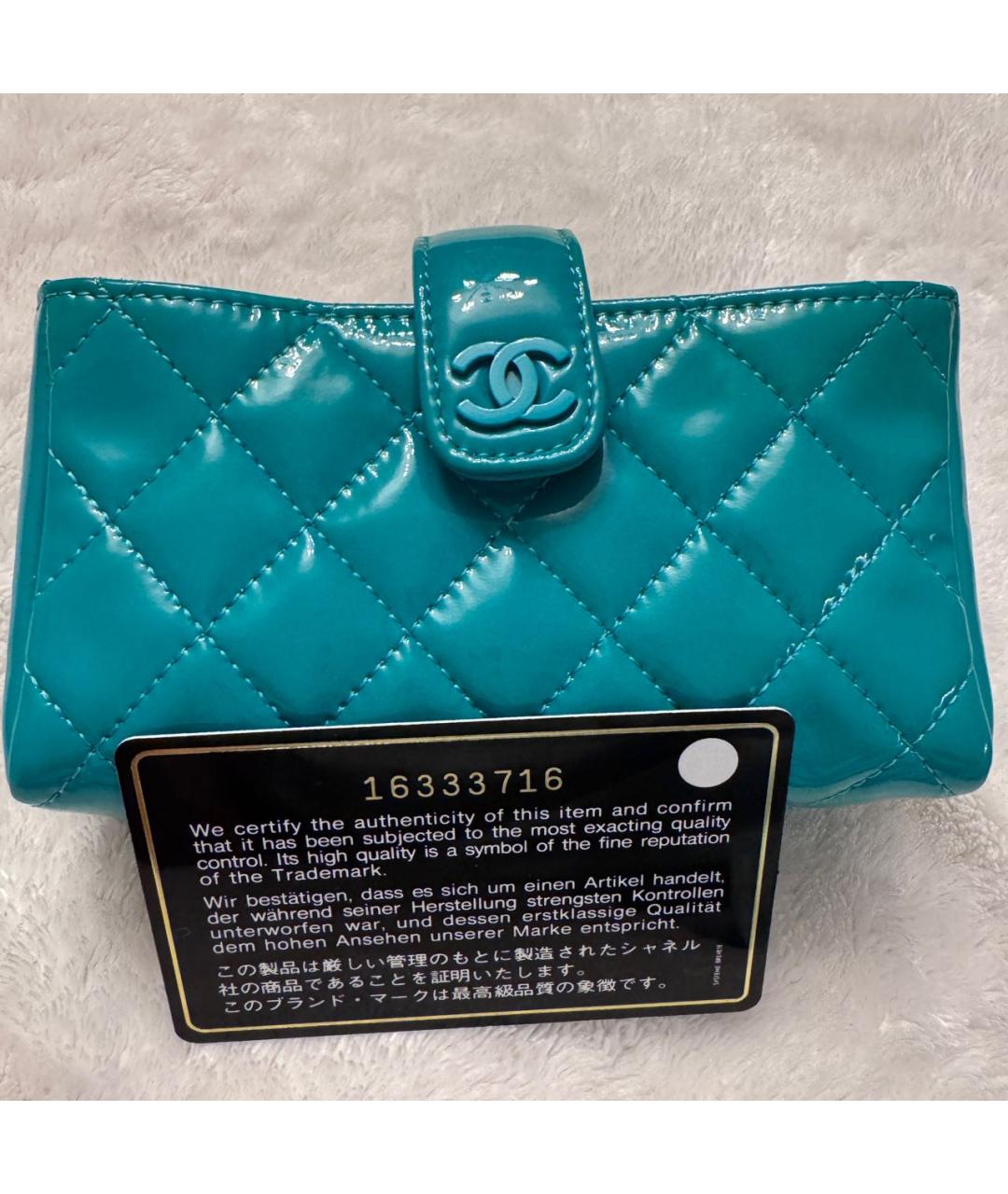CHANEL Зеленый кошелек, фото 6