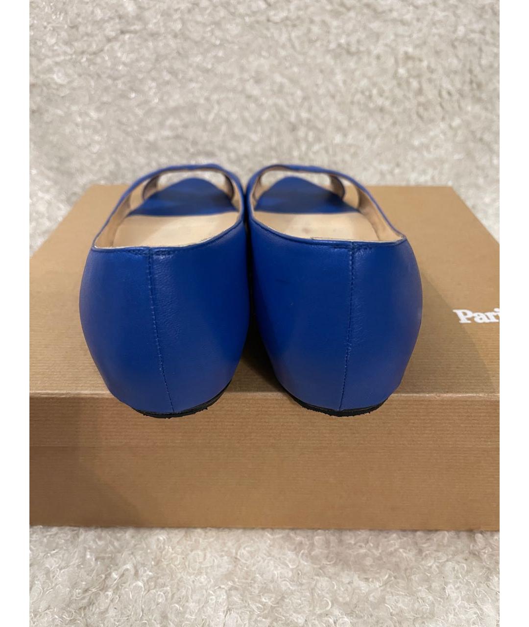 CHRISTIAN LOUBOUTIN Черные кожаные лодочки на низком каблуке, фото 4