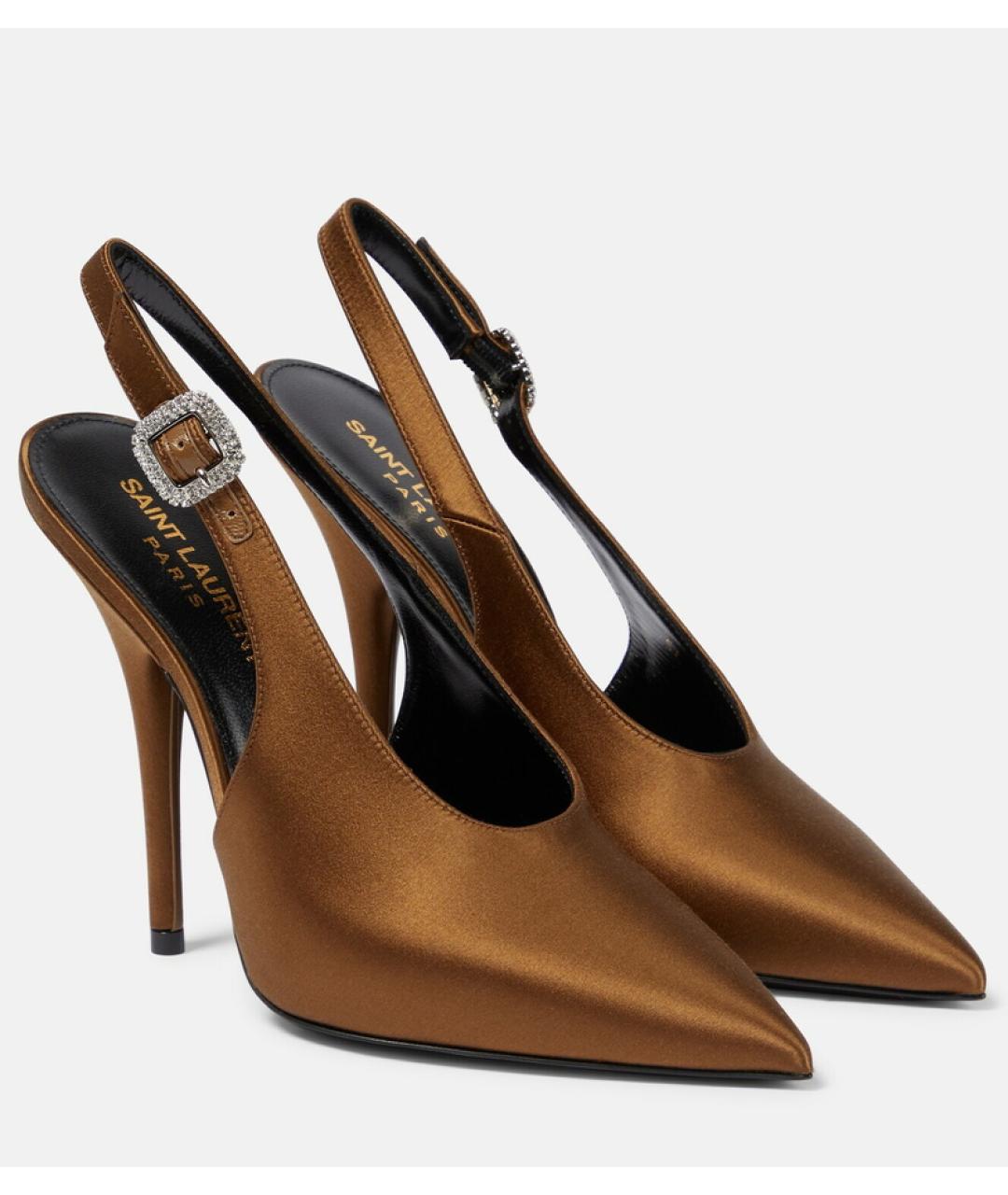 SAINT LAURENT Коричневые мюли, фото 2