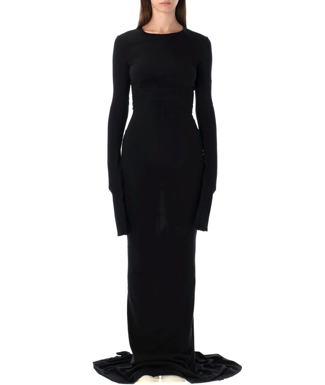RICK OWENS Черное хлопковое повседневное платье, фото 1