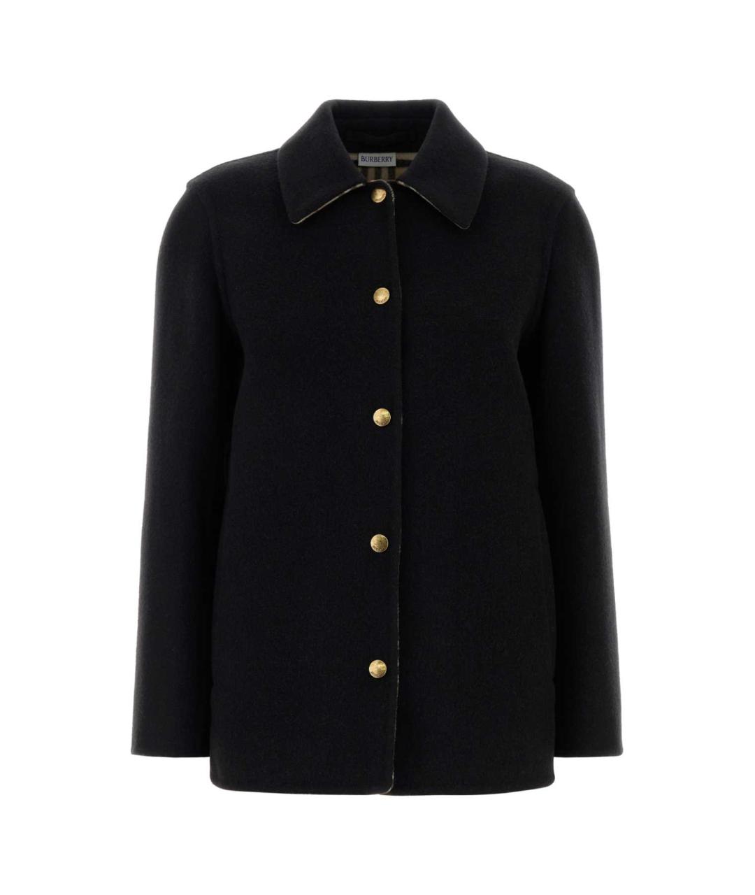 BURBERRY Черное шерстяное пальто, фото 1