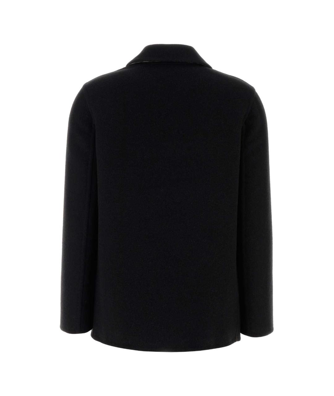 BURBERRY Черное шерстяное пальто, фото 2