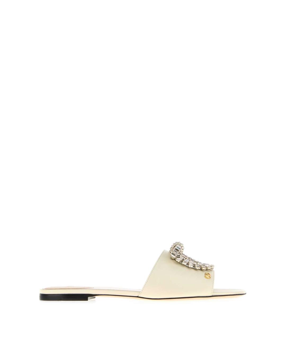 VALENTINO Белые кожаные шлепанцы, фото 1