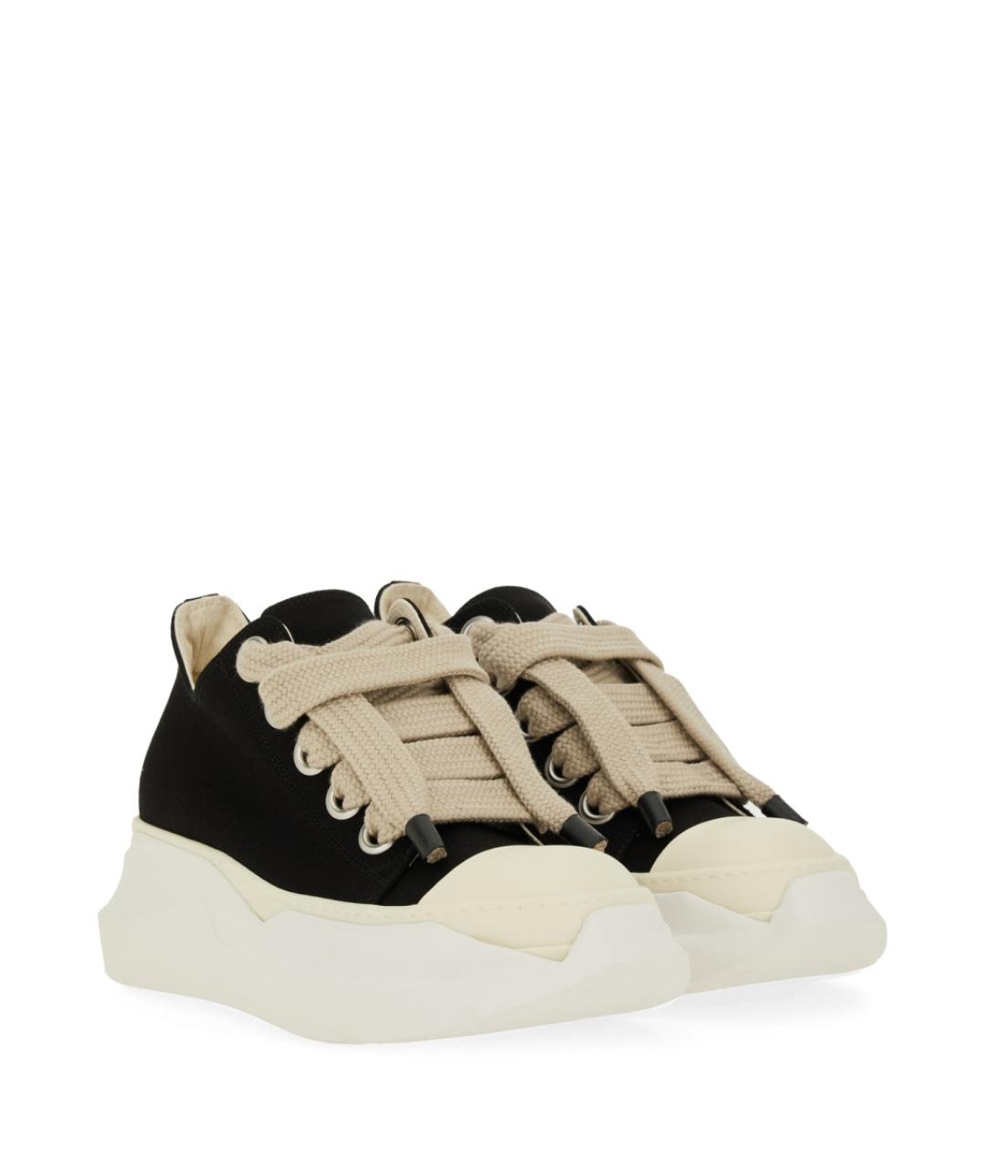 RICK OWENS DRKSHDW Черные текстильные низкие кроссовки / кеды, фото 3