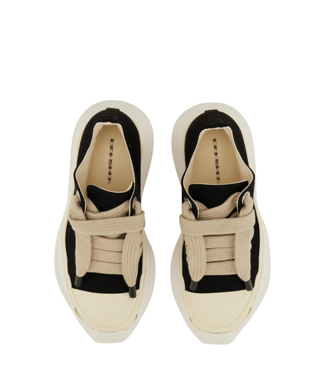 RICK OWENS DRKSHDW Черные текстильные низкие кроссовки / кеды, фото 2