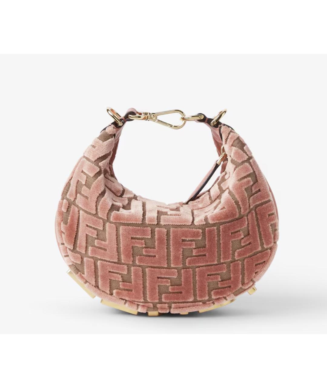 FENDI Розовая жаккардовая сумка через плечо, фото 5